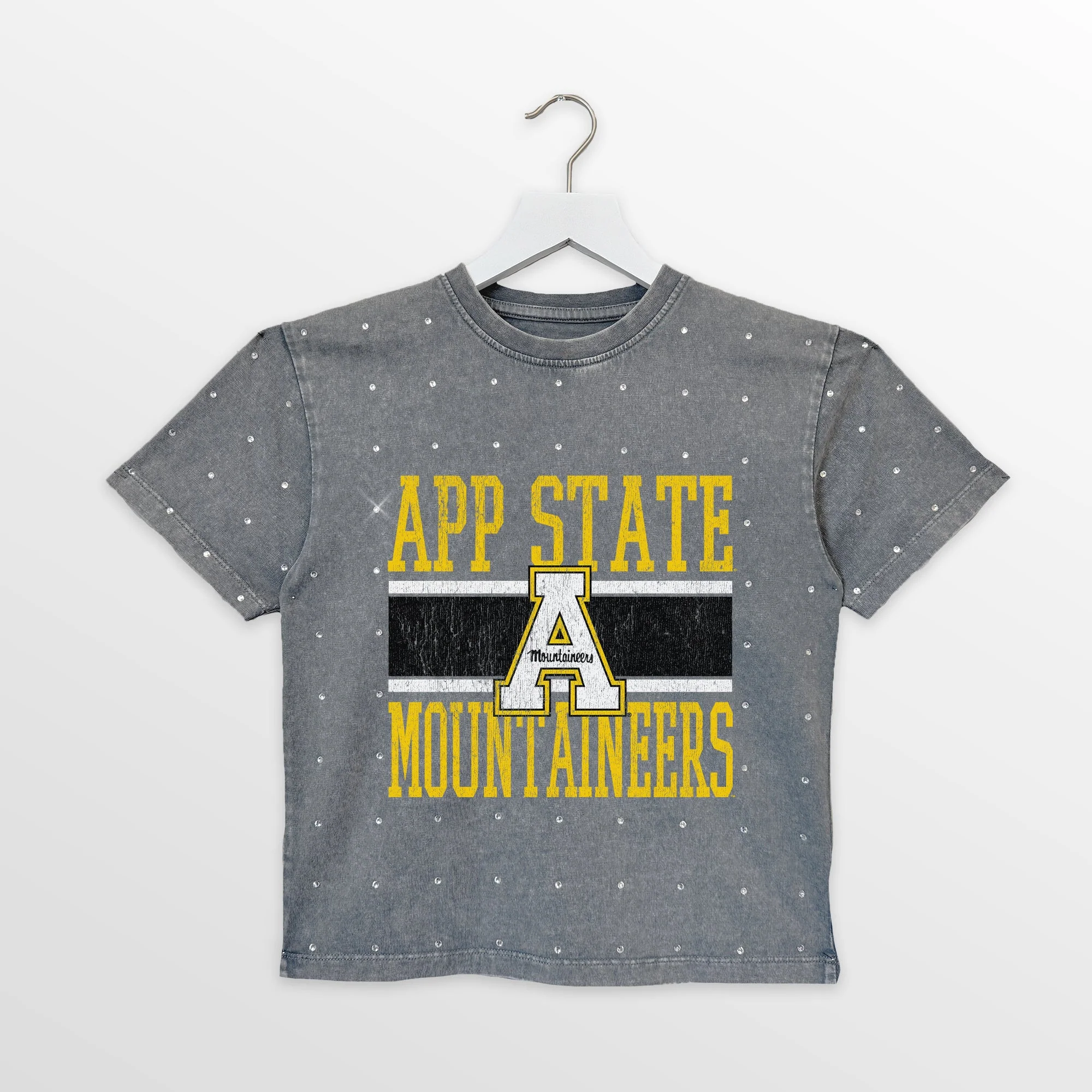 APPALACHIAN STATE MOUNTAINEERS ON THE BALL KIDS MINI RHINESTONE OVERSIZED TEE - Image 4