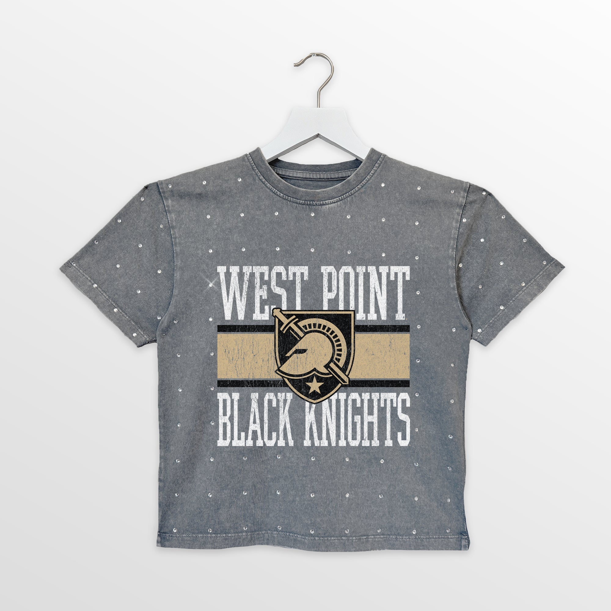 ARMY BLACK KNIGHTS ON THE BALL KIDS MINI RHINESTONE OVERSIZED TEE - Image 4