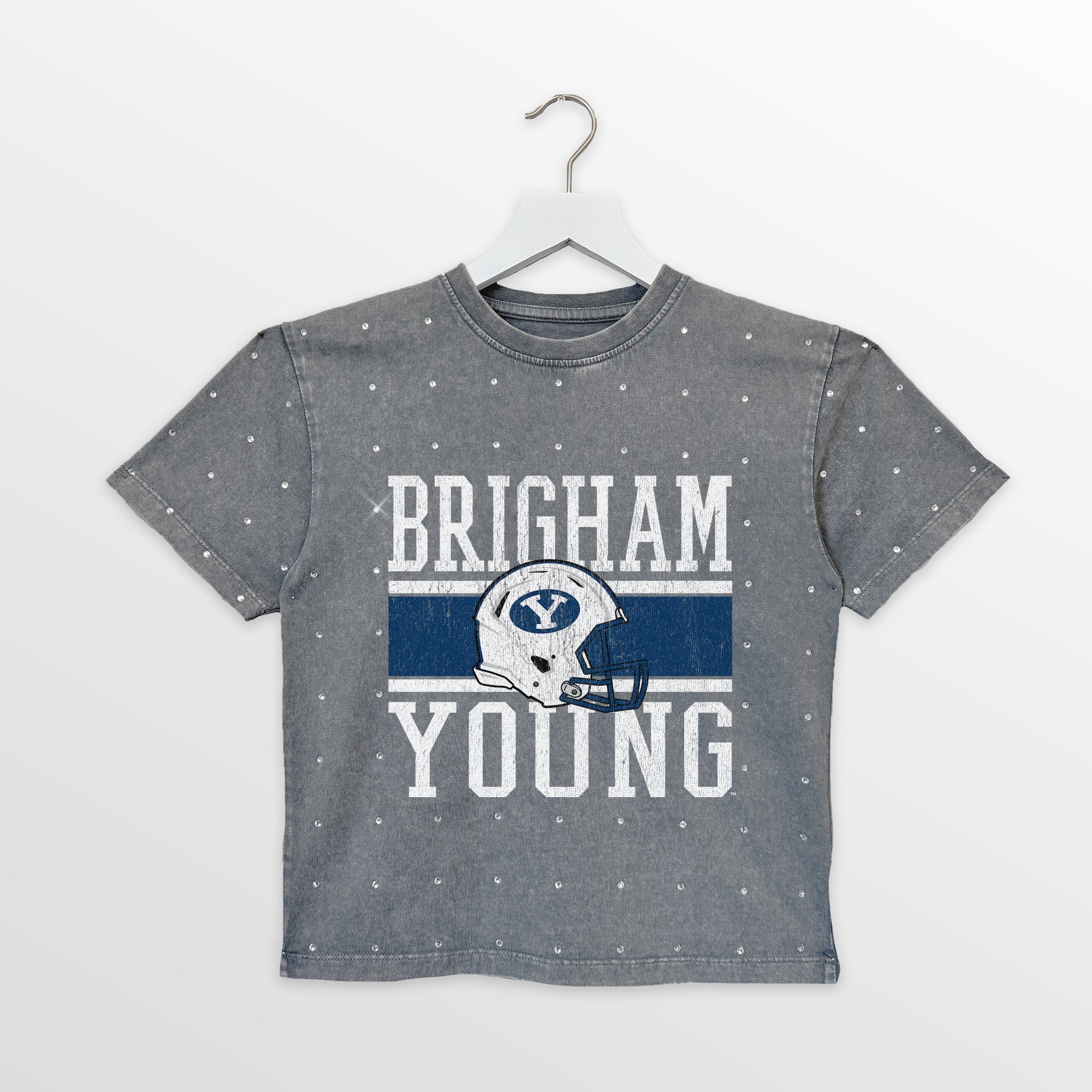 BYU COUGARS ON THE BALL KIDS MINI RHINESTONE OVERSIZED TEE - Image 4