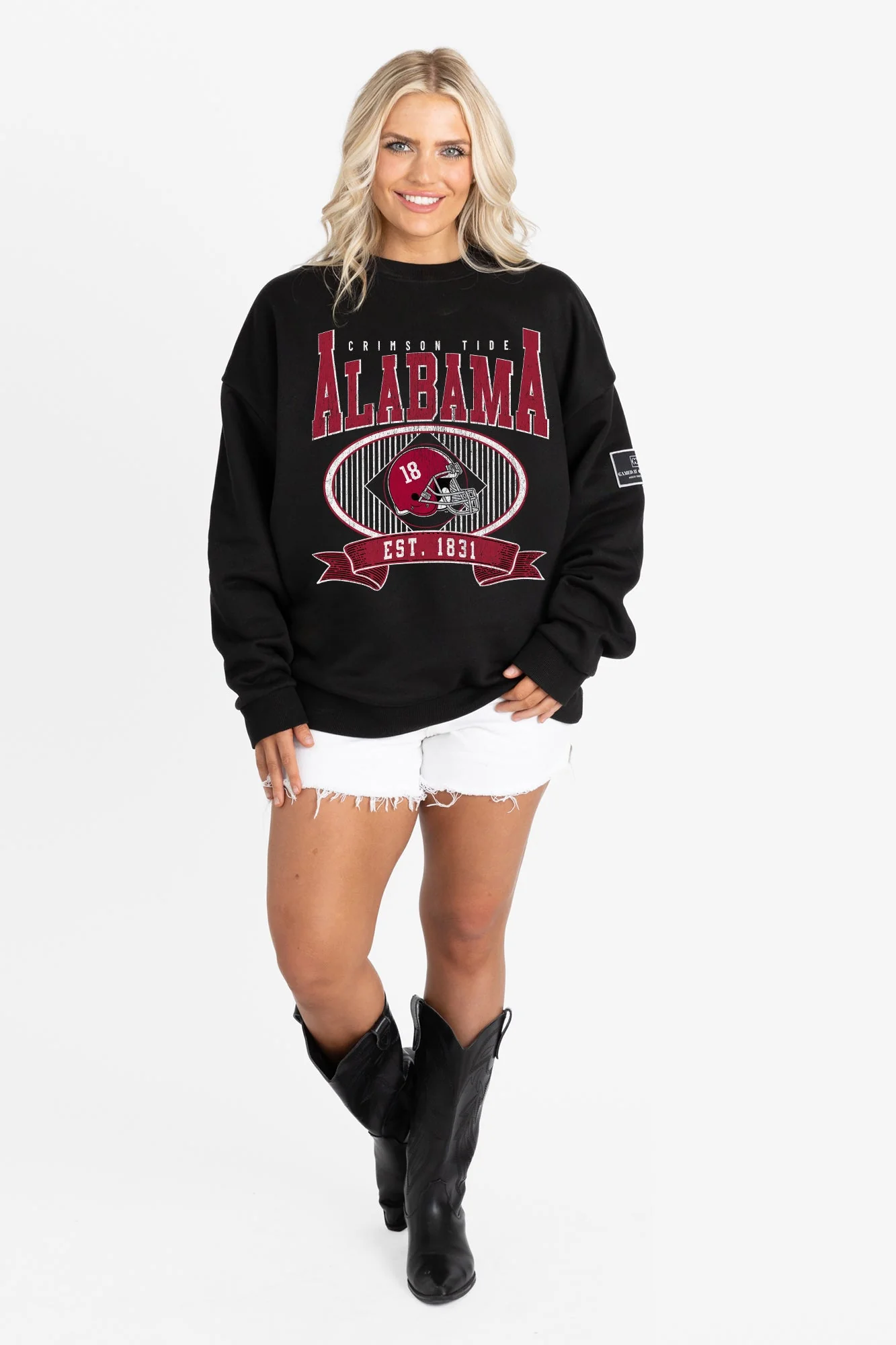 ALABAMA CRIMSON TIDE BOLD CHEERS BLACK LABEL PREMIUM FLEECE CREW SWEATSHIRT - Image 5