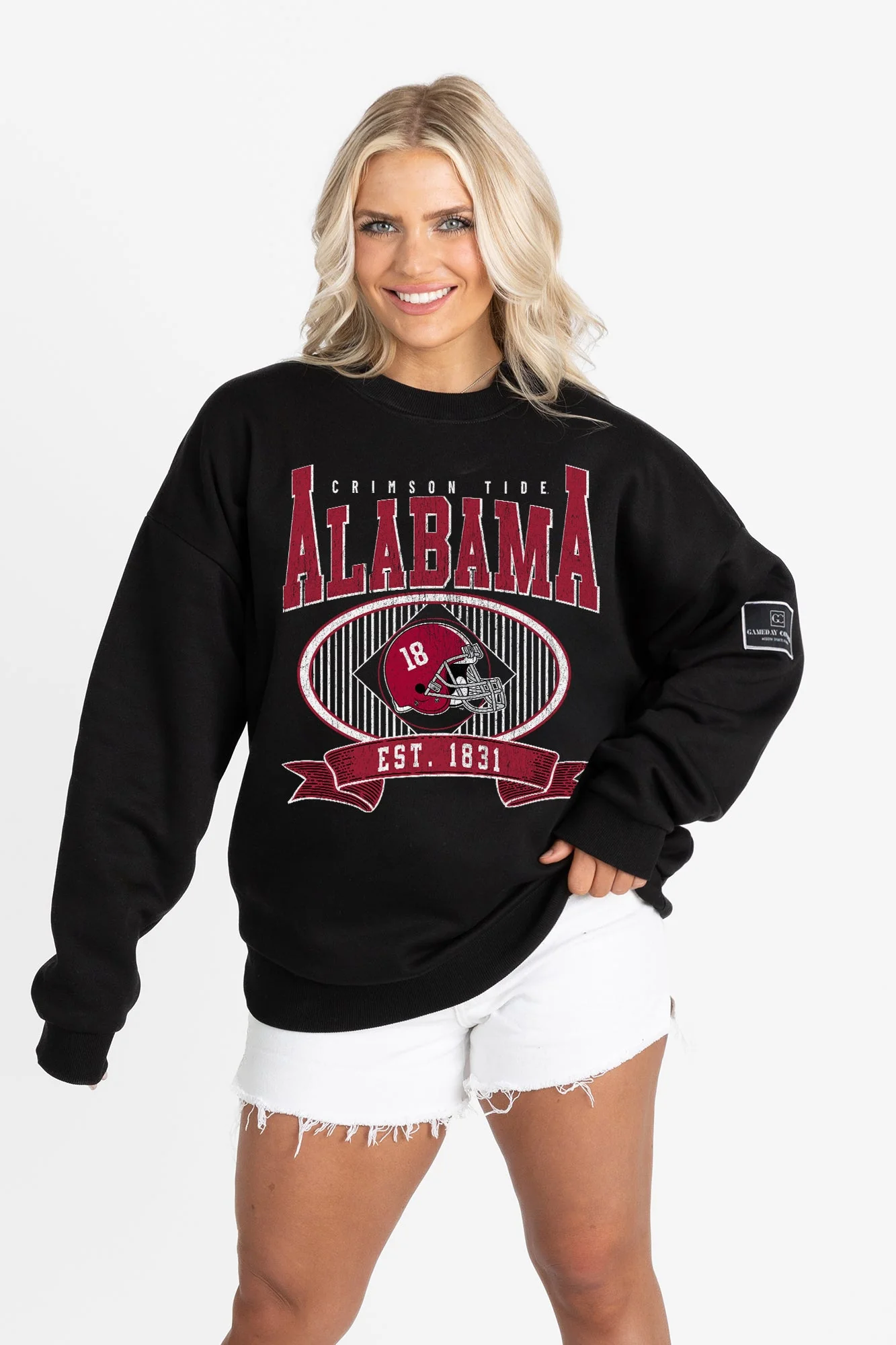 ALABAMA CRIMSON TIDE BOLD CHEERS BLACK LABEL PREMIUM FLEECE CREW SWEATSHIRT - Image 6