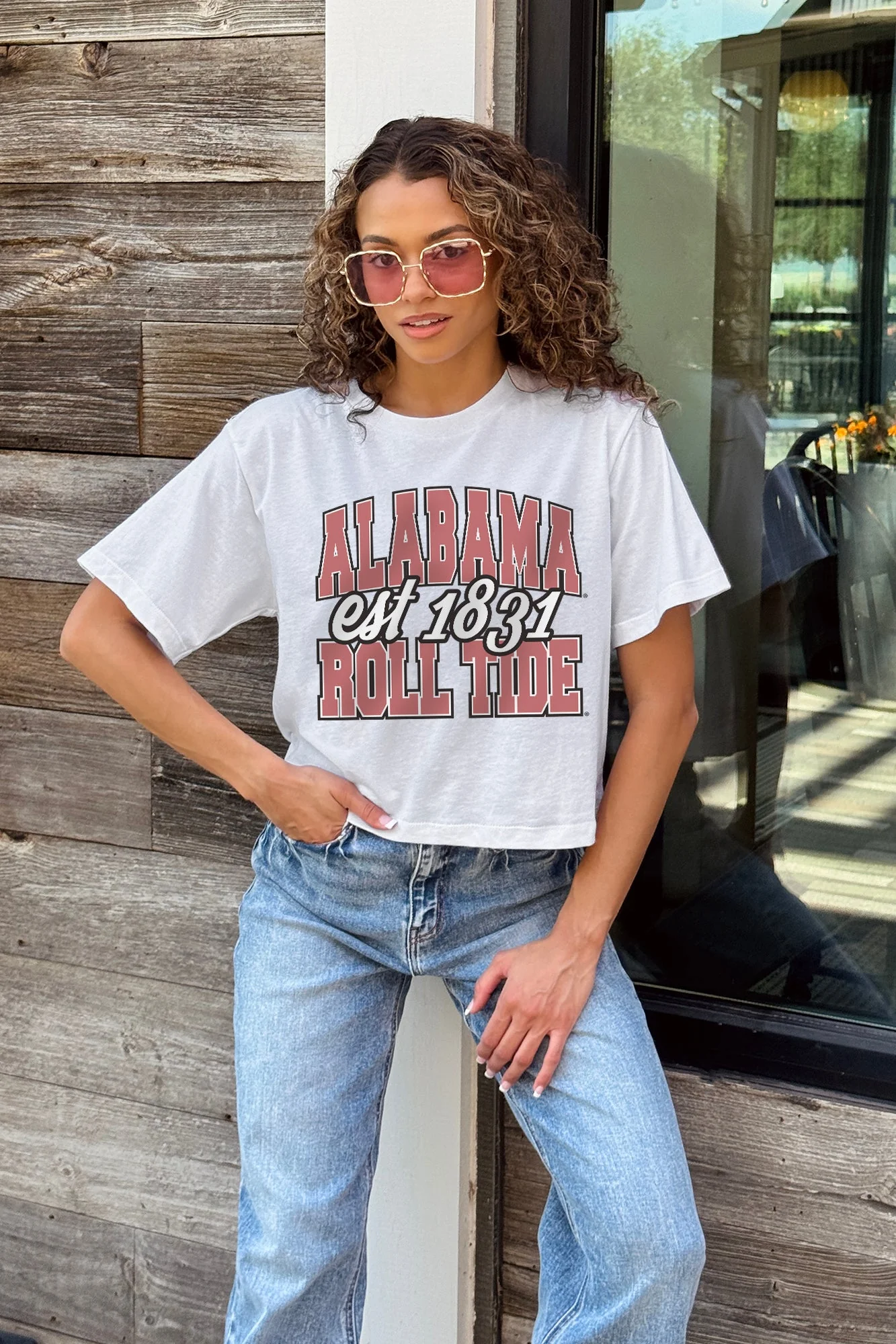 ALABAMA CRIMSON TIDE DEEP ROOTS BOXY FIT WOMEN'S CROPPED TEE - Image 3