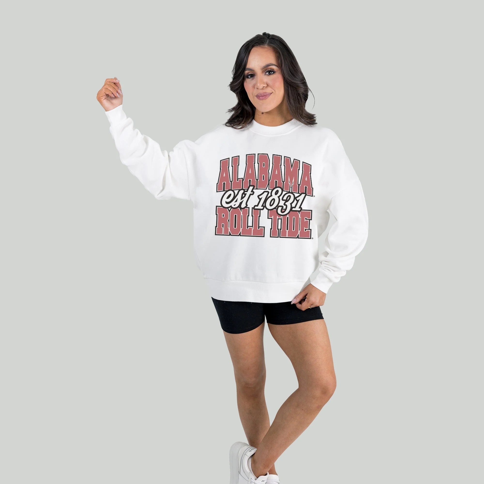 ALABAMA CRIMSON TIDE FADED FORMATION PREMIUM FLEECE DROP SHOULDER CREWNECK PULLOVER - Image 4