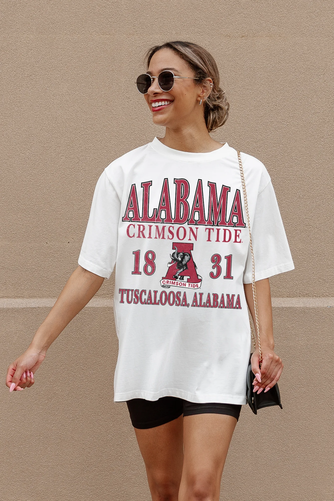 ALABAMA CRIMSON TIDE OLD SCHOOL COOL OVERSIZED CREWNECK TEE - Image 4