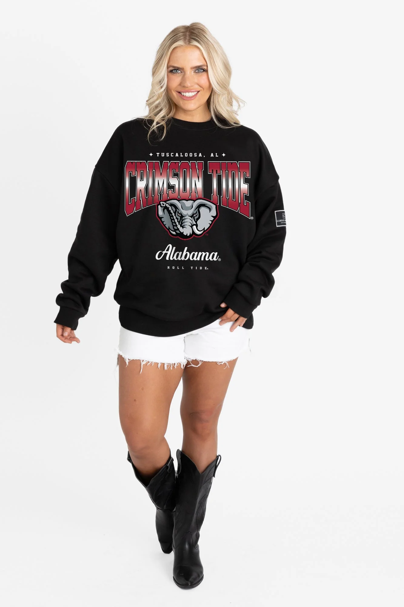 ALABAMA CRIMSON TIDE POWERHOUSE PLAY BLACK LABEL PREMIUM FLEECE CREW SWEATSHIRT - Image 5