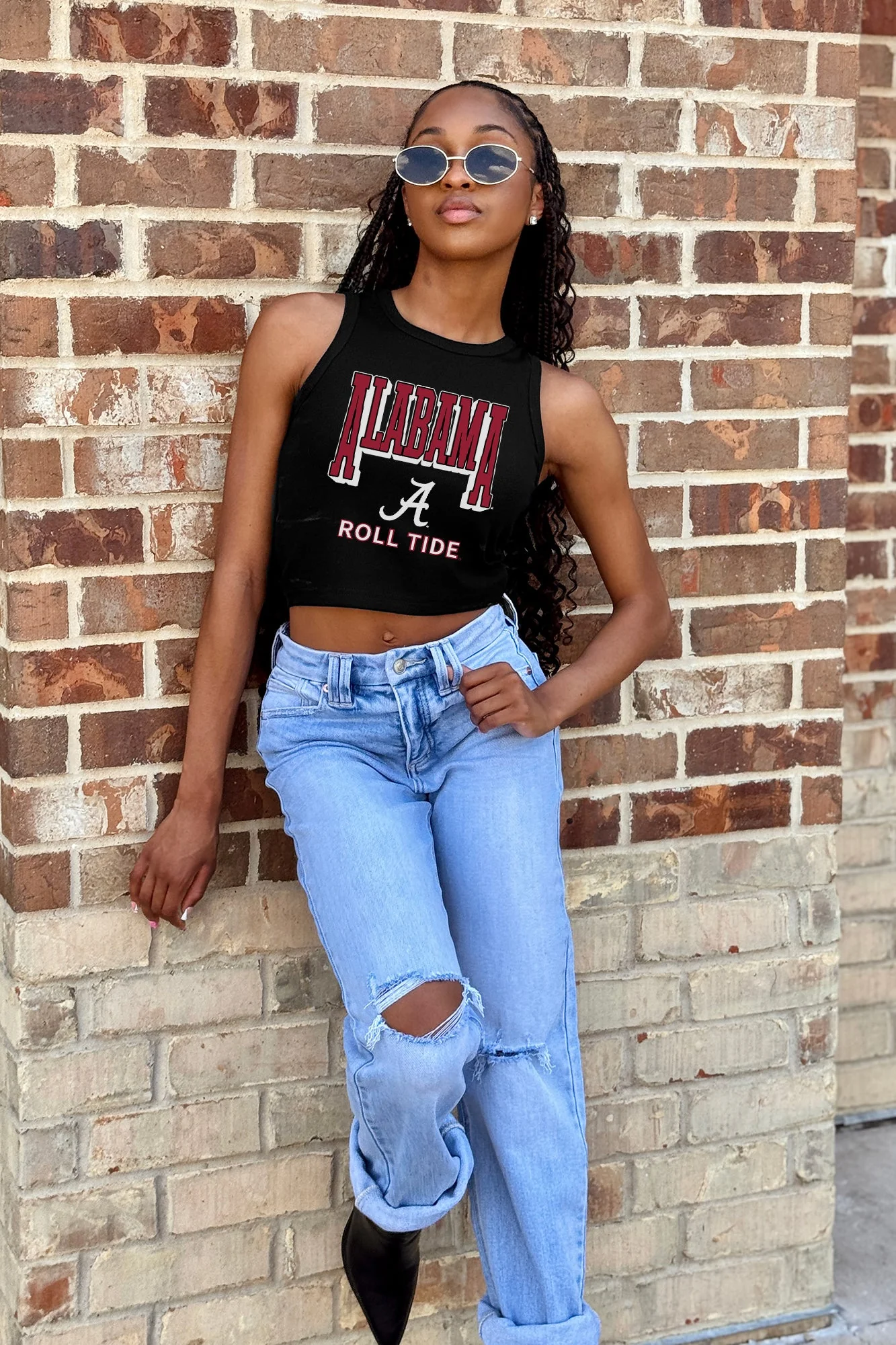 ALABAMA CRIMSON TIDE PURE VICTORY ESSENTIAL RIBBED CROP TANK - Image 3