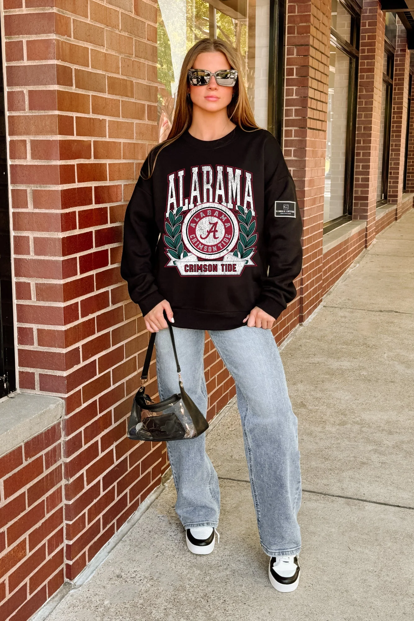 ALABAMA CRIMSON TIDE VICTORY LANE BLACK LABEL PREMIUM FLEECE CREW SWEATSHIRT - Image 3