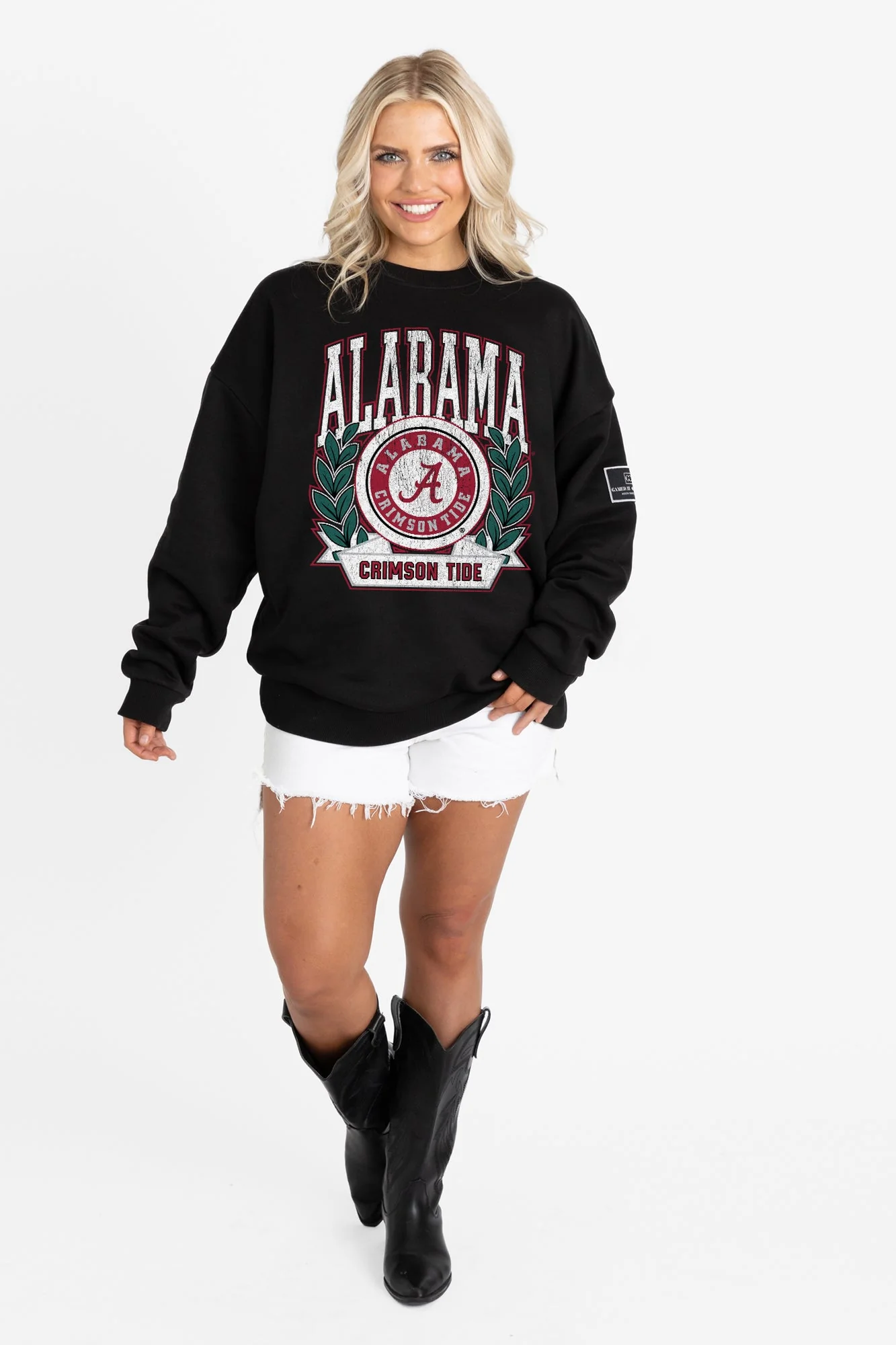 ALABAMA CRIMSON TIDE VICTORY LANE BLACK LABEL PREMIUM FLEECE CREW SWEATSHIRT - Image 5