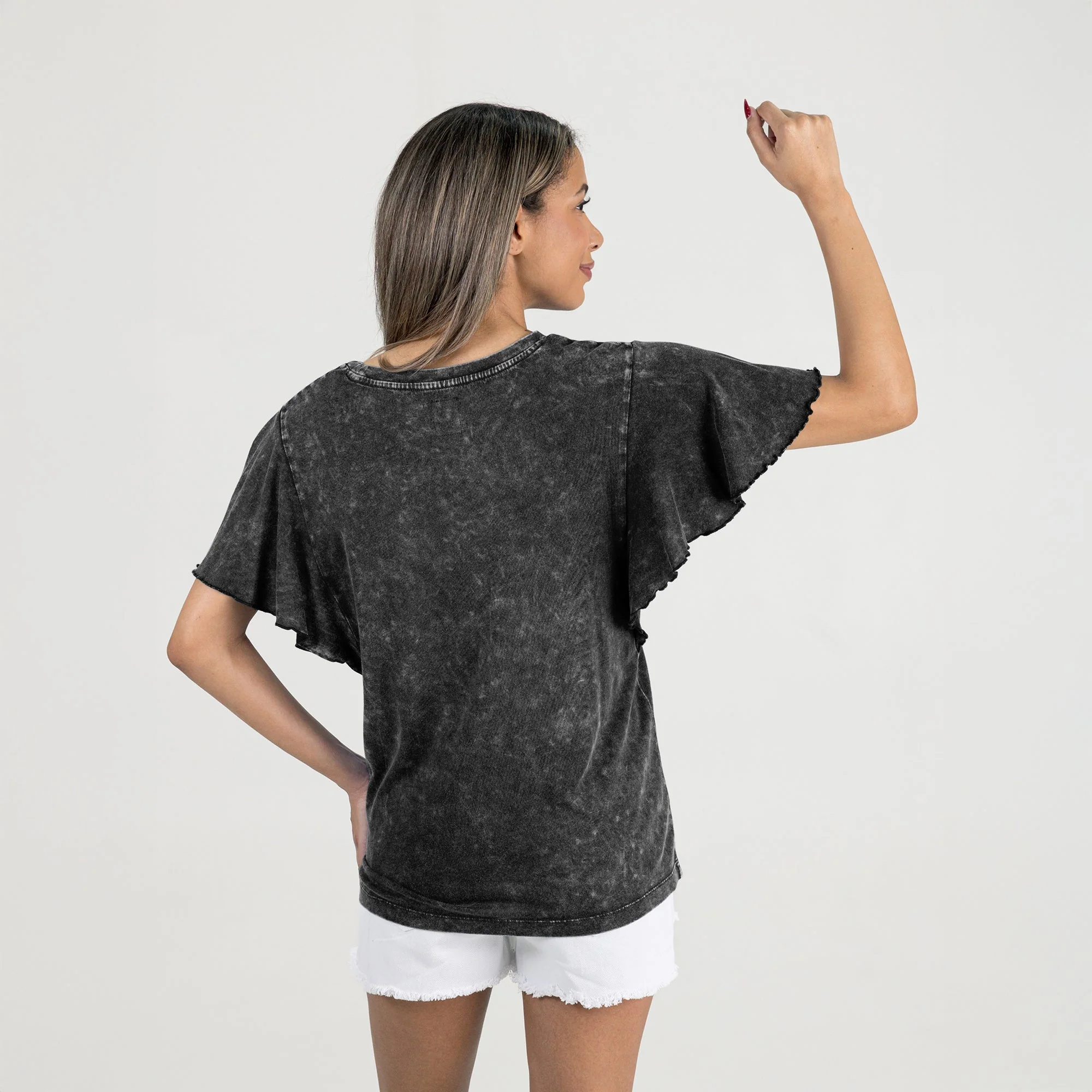 ALABAMA CRIMSON TIDE VICTORY MODE FLUTTER SLEEVE TEE IN BLACK - Image 7