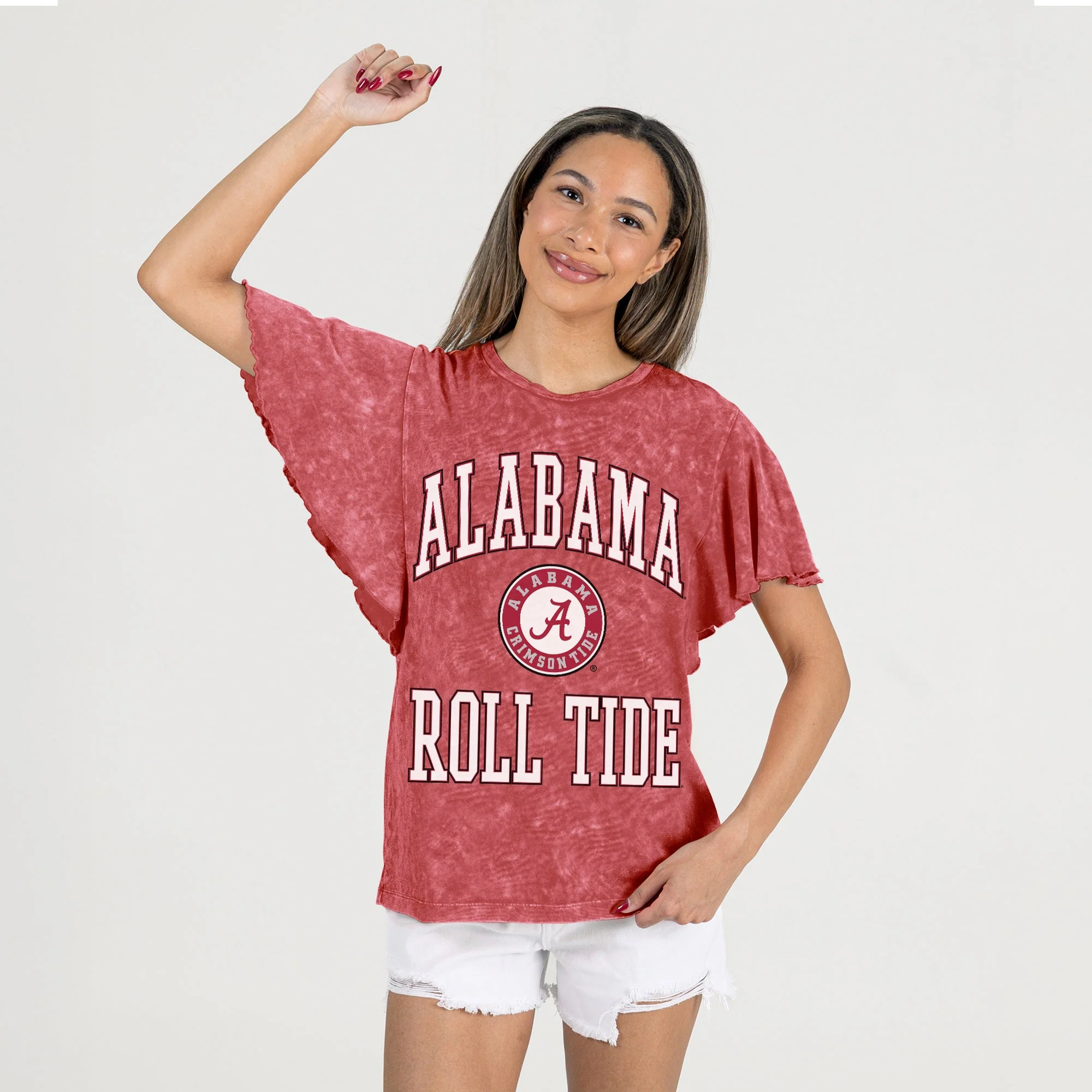 ALABAMA CRIMSON TIDE VICTORY MODE FLUTTER SLEEVE TEE IN CRIMSON - Image 4
