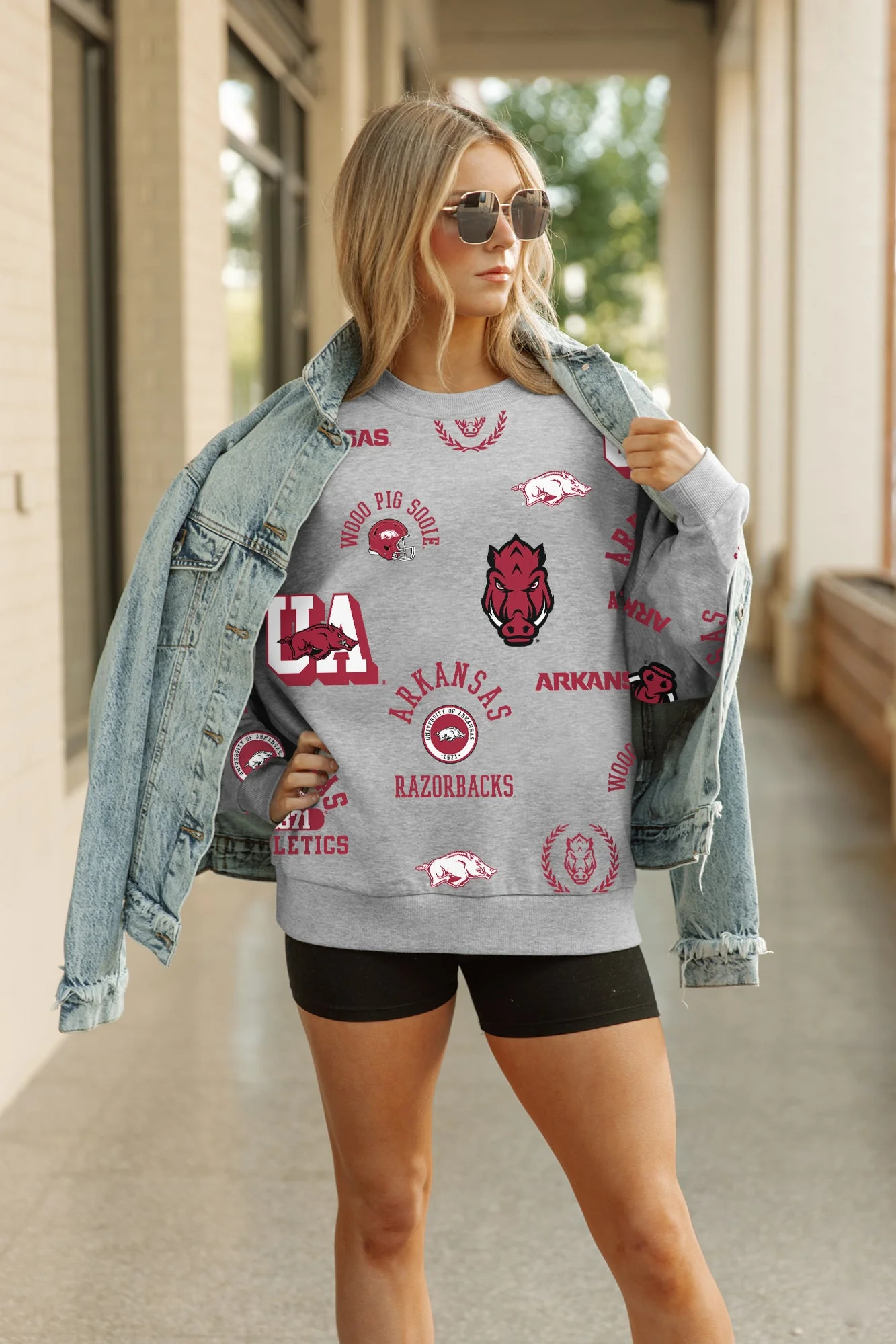 ARKANSAS RAZORBACKS ALWAYS ON REPEAT PREMIUM FLEECE CREW SWEATSHIRT - Image 4
