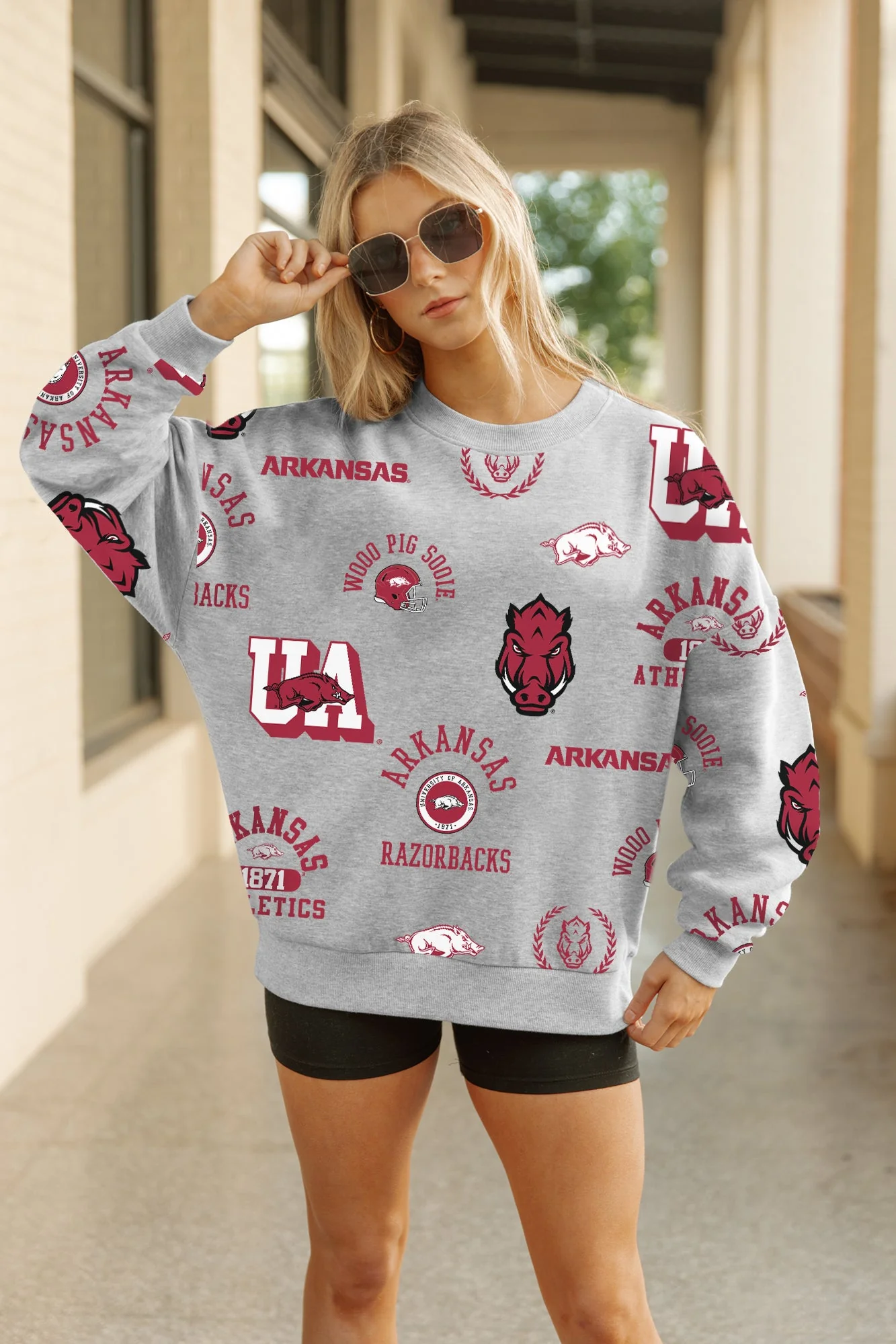 ARKANSAS RAZORBACKS ALWAYS ON REPEAT PREMIUM FLEECE CREW SWEATSHIRT - Image 5