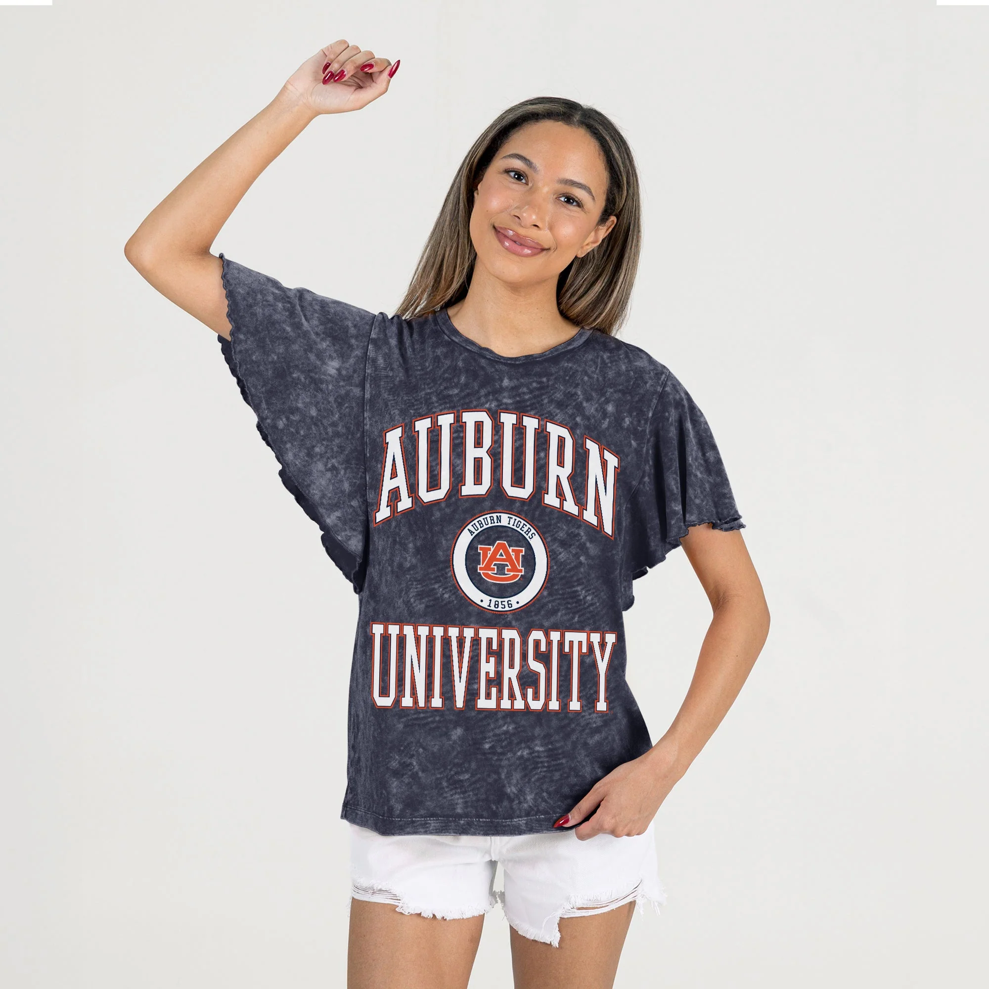 AUBURN TIGERS VICTORY MODE FLUTTER SLEEVE TEE IN NAVY - Image 4