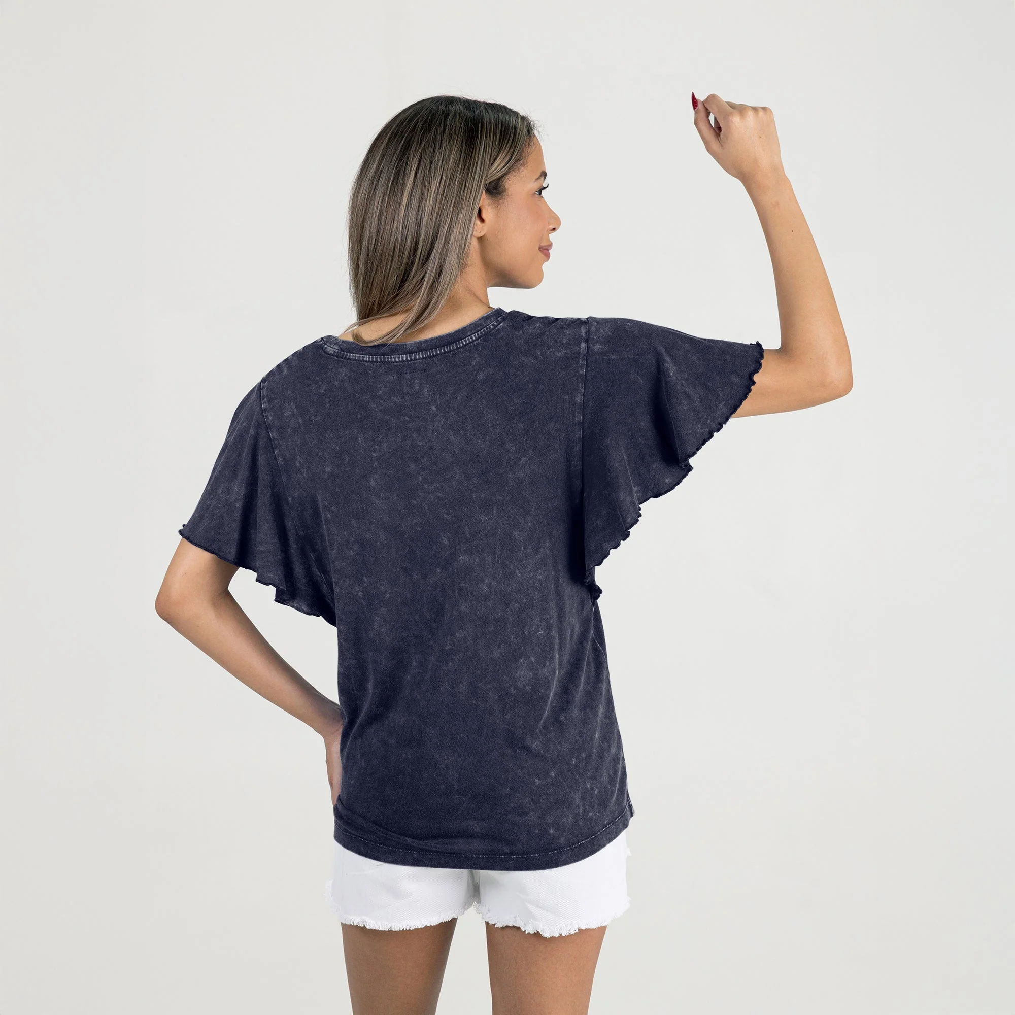 AUBURN TIGERS VICTORY MODE FLUTTER SLEEVE TEE IN NAVY - Image 5