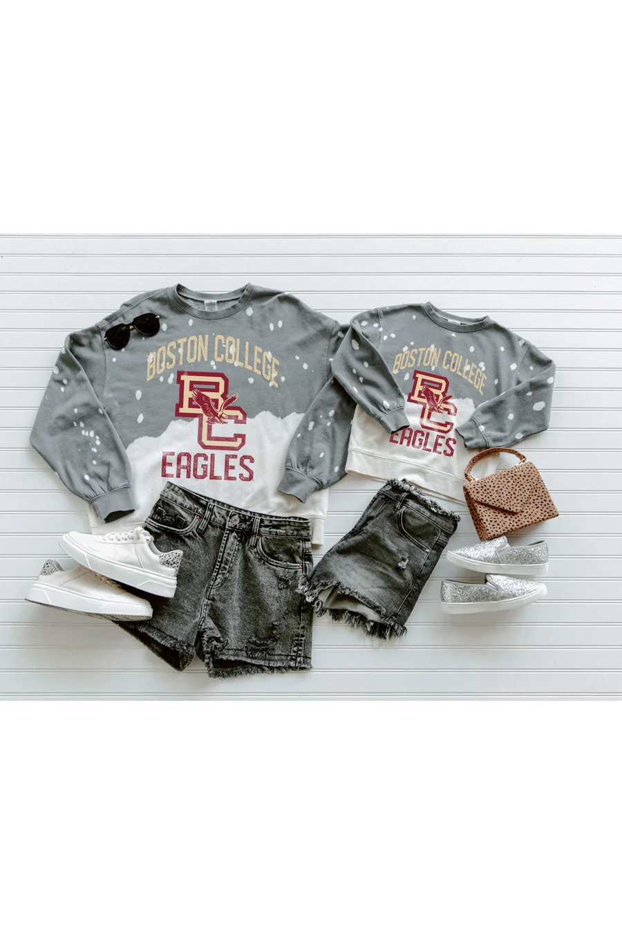 BOSTON COLLEGE EAGLES Upcycle And Vintage Faded Wash Pullover - Image 4