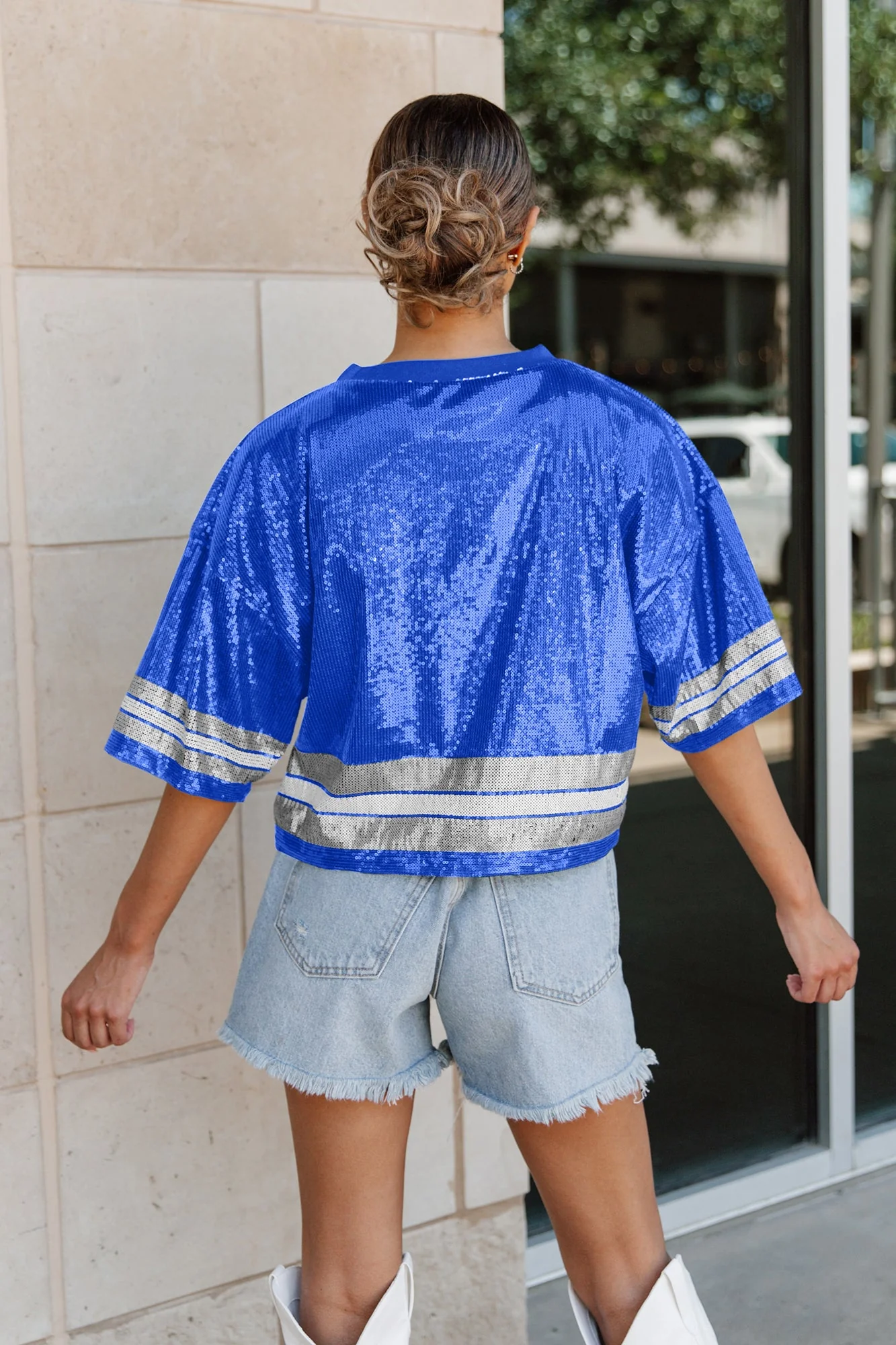 FLORIDA GATORS Own The Game Sequined Cropped Jersey - Image 3