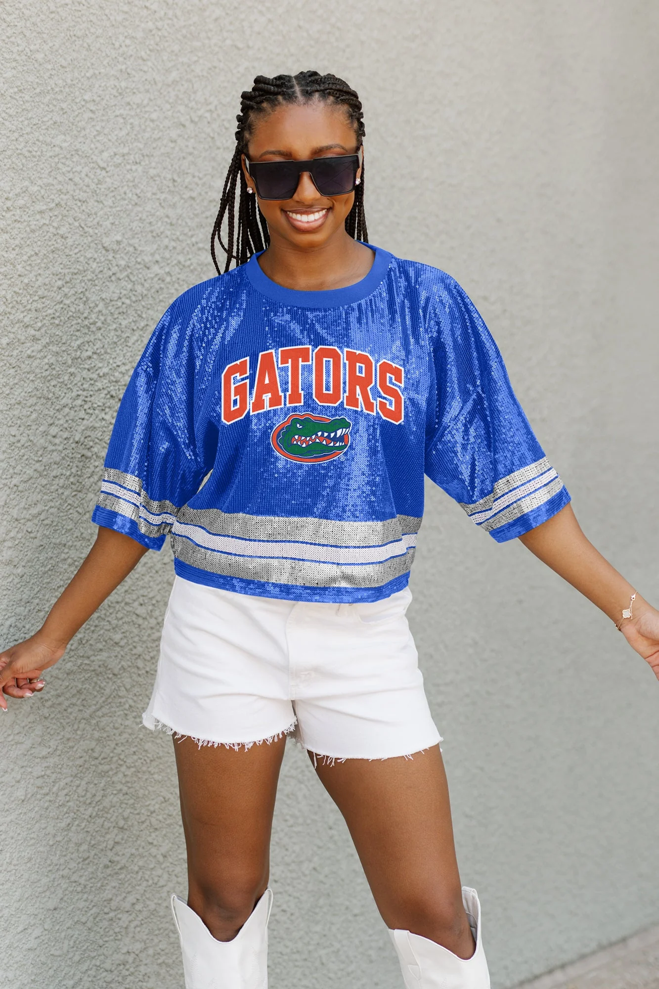 FLORIDA GATORS Own The Game Sequined Cropped Jersey - Image 4