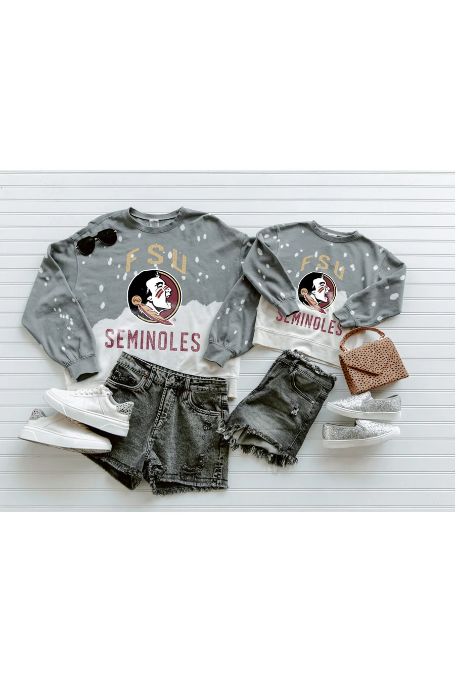 FLORIDA STATE SEMINOLES Upcycle And Vintage Faded Wash Pullover - Image 3