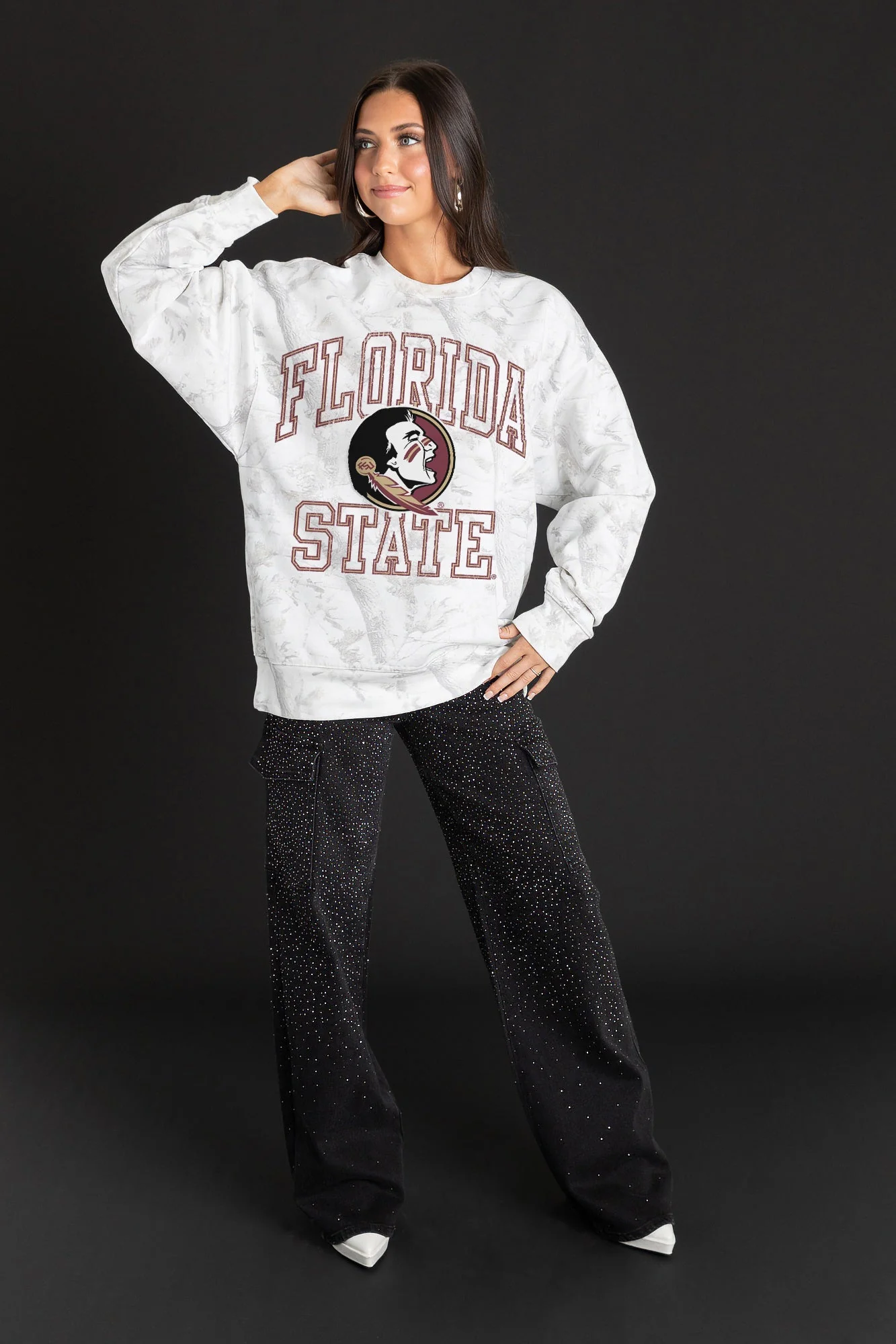 FLORIDA STATE SEMINOLES WHITEOUT PREMIUM DROP SHOULDER CAMO PULLOVER - Image 3