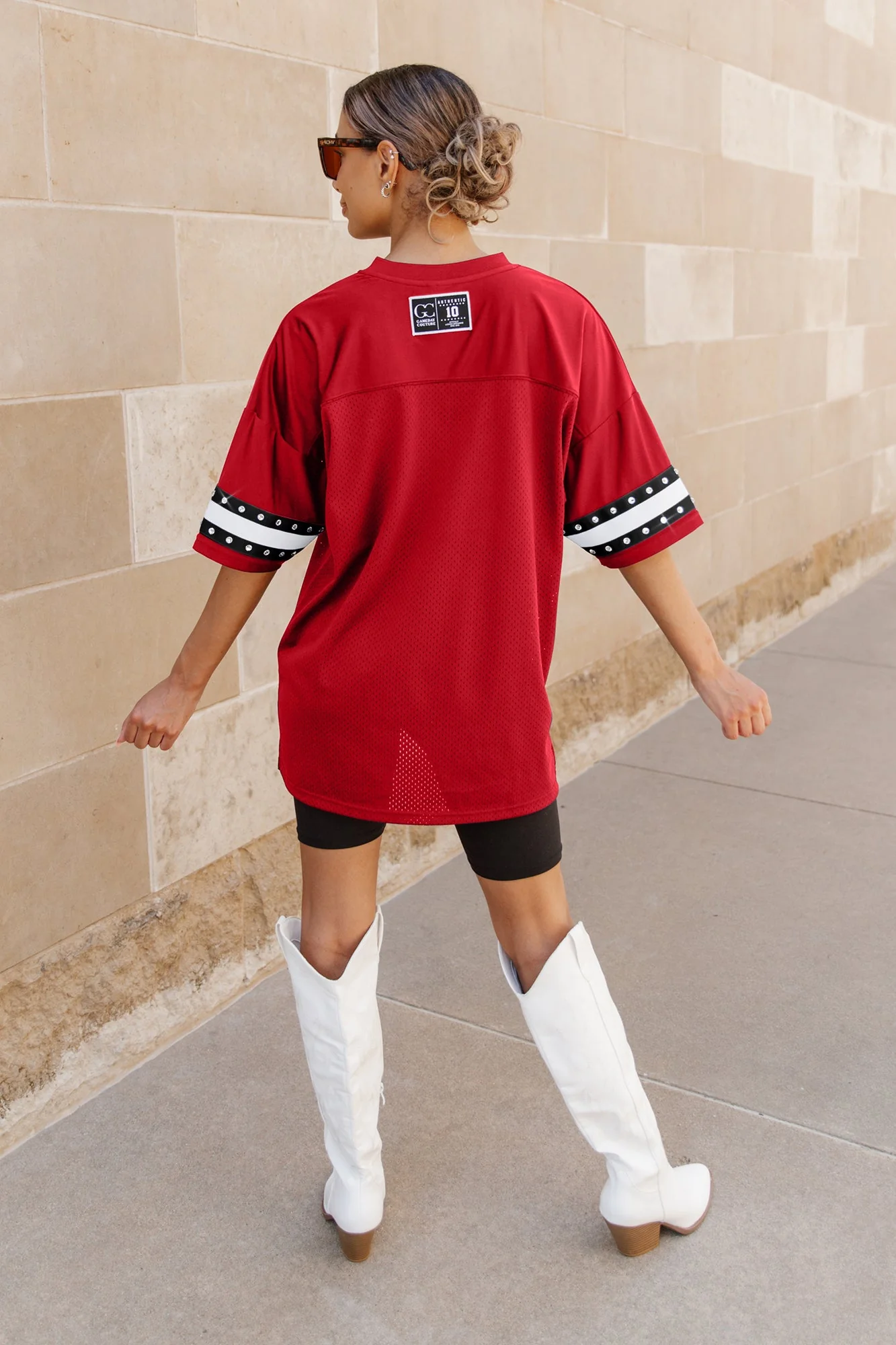 GEORGIA BULLDOGS Until Kickoff Oversized Rhinestone-Trim Jersey - Image 5