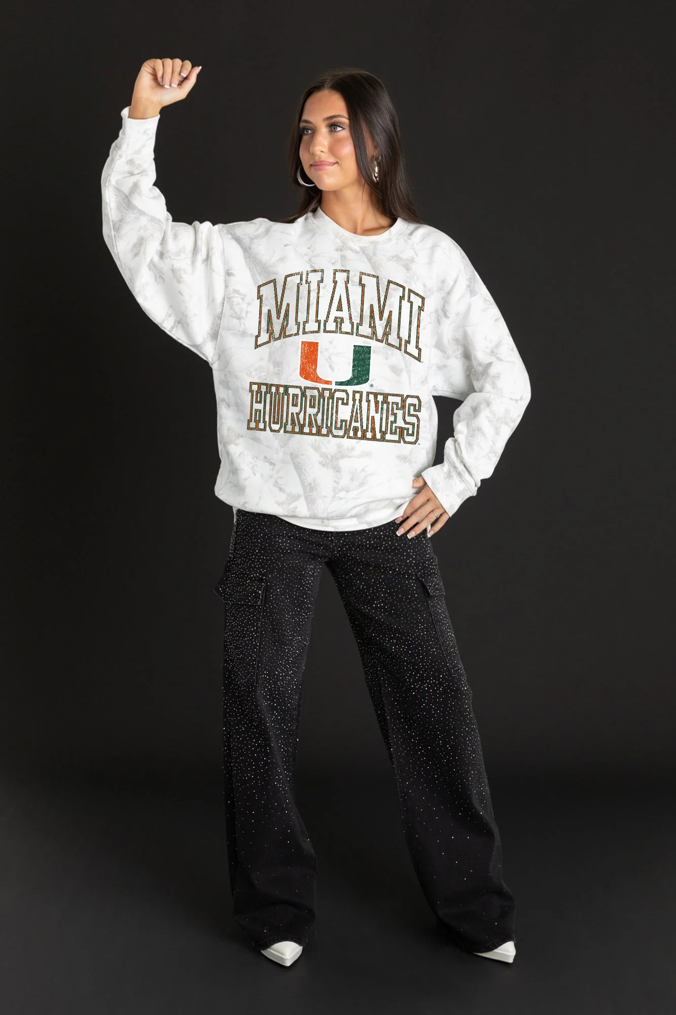 MIAMI HURRICANES WHITEOUT PREMIUM DROP SHOULDER CAMO PULLOVER - Image 4