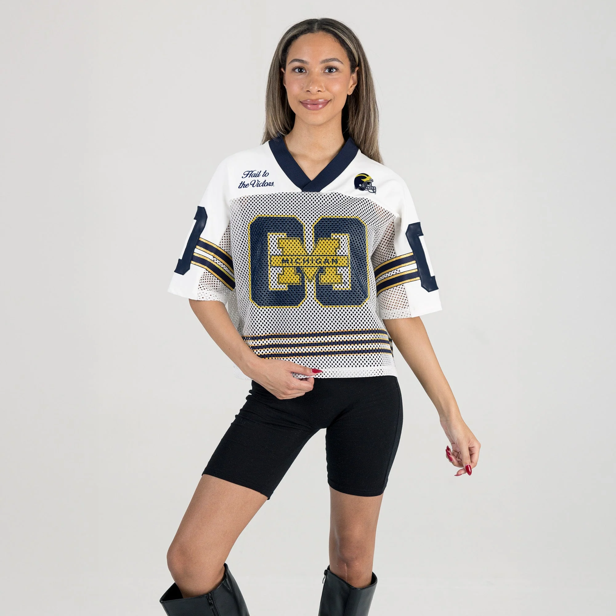 MICHIGAN WOLVERINES TRAILBLAZER MESH CROP FASHION JERSEY - Image 3
