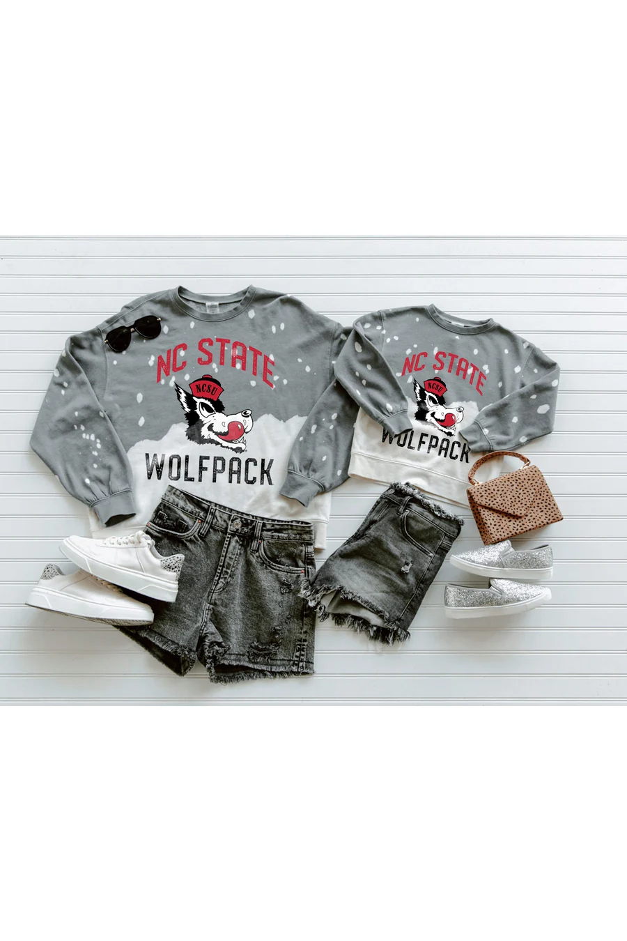 NORTH CAROLINA STATE WOLFPACK Upcycle And Vintage Faded Wash Pullover - Image 3