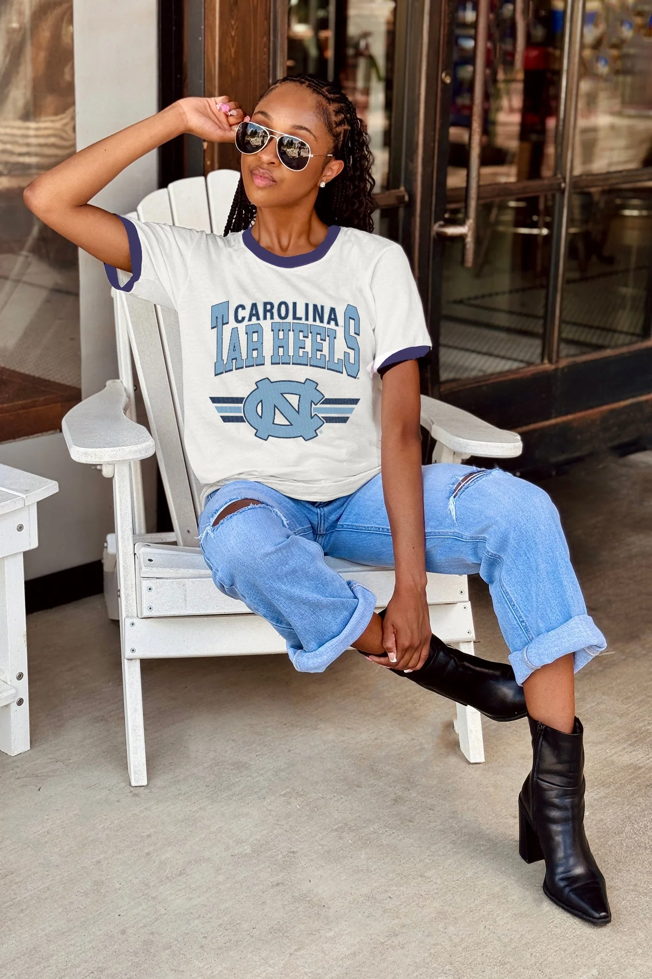 NORTH CAROLINA TAR HEELS SWIFT STRIKE VINTAGE RINGER TEE - Image 3