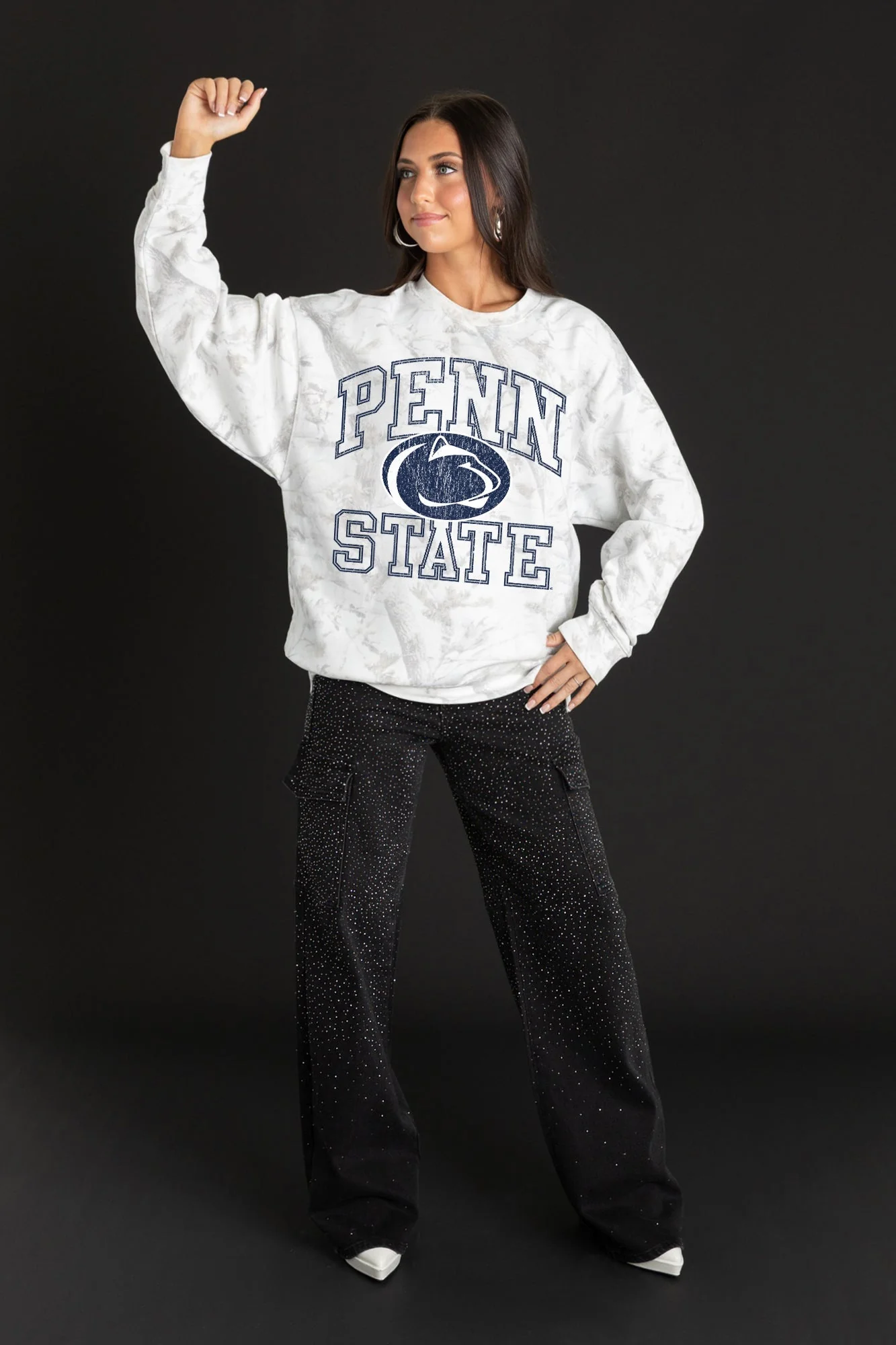 PENN STATE NITTANY LIONS WHITEOUT PREMIUM DROP SHOULDER CAMO PULLOVER - Image 4