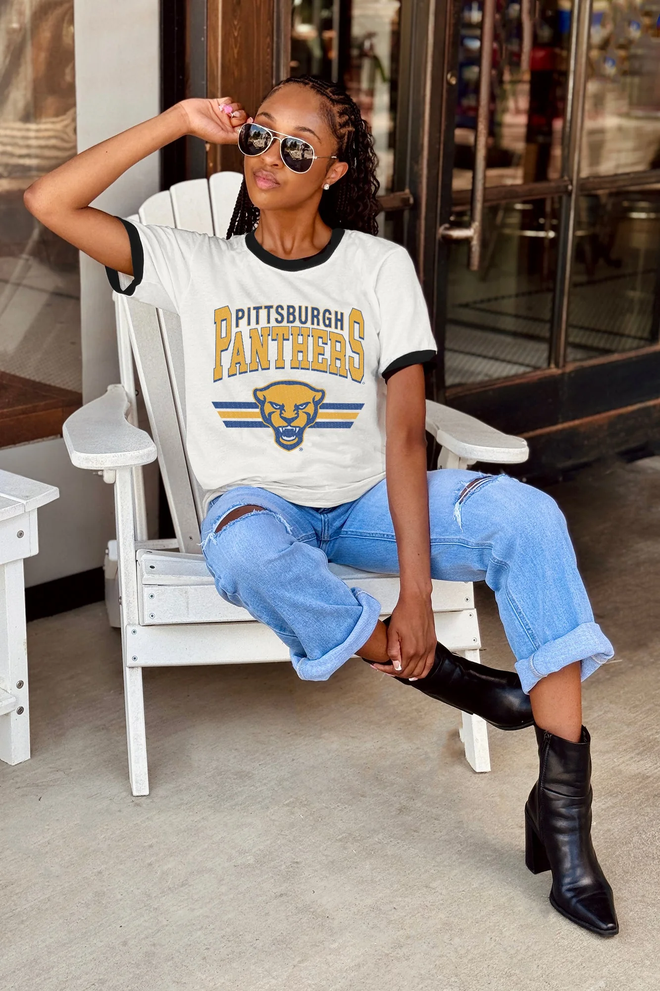 PITTSBURGH PANTHERS SWIFT STRIKE VINTAGE RINGER TEE - Image 3