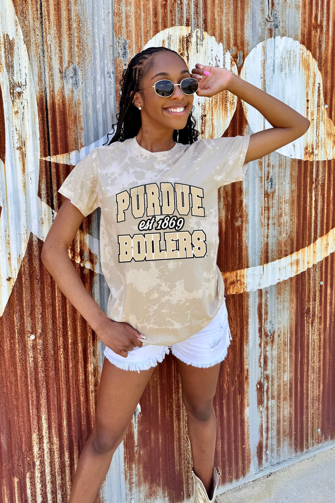 PURDUE BOILERMAKERS DEEP ROOTS BLEACH WASH TEE - Image 3