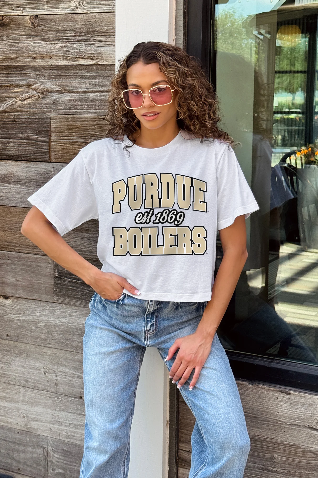 PURDUE BOILERMAKERS DEEP ROOTS BOXY FIT WOMEN'S CROPPED TEE - Image 3