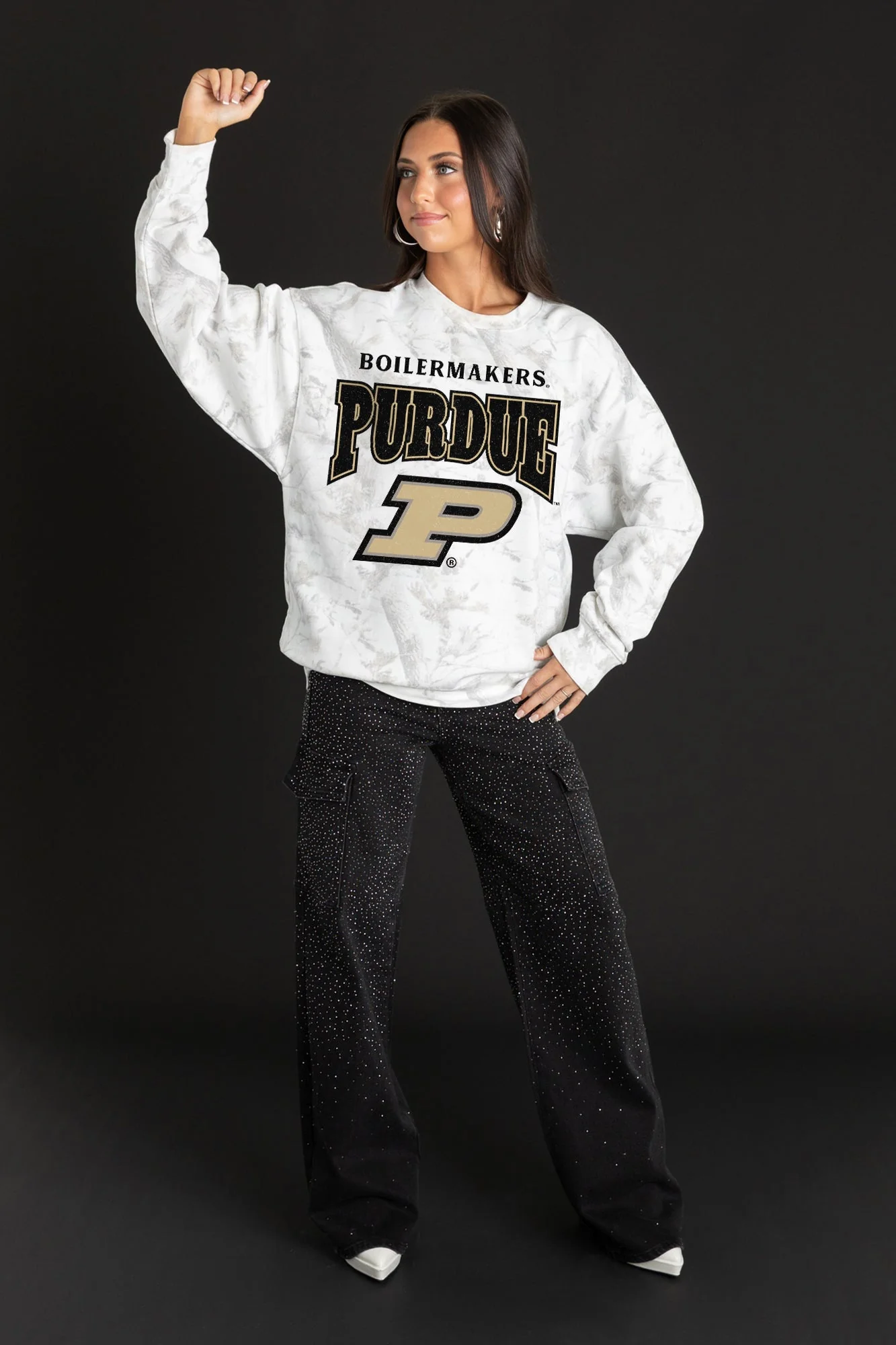 PURDUE BOILERMAKERS RALLY READY PREMIUM DROP SHOULDER CAMO PULLOVER - Image 3