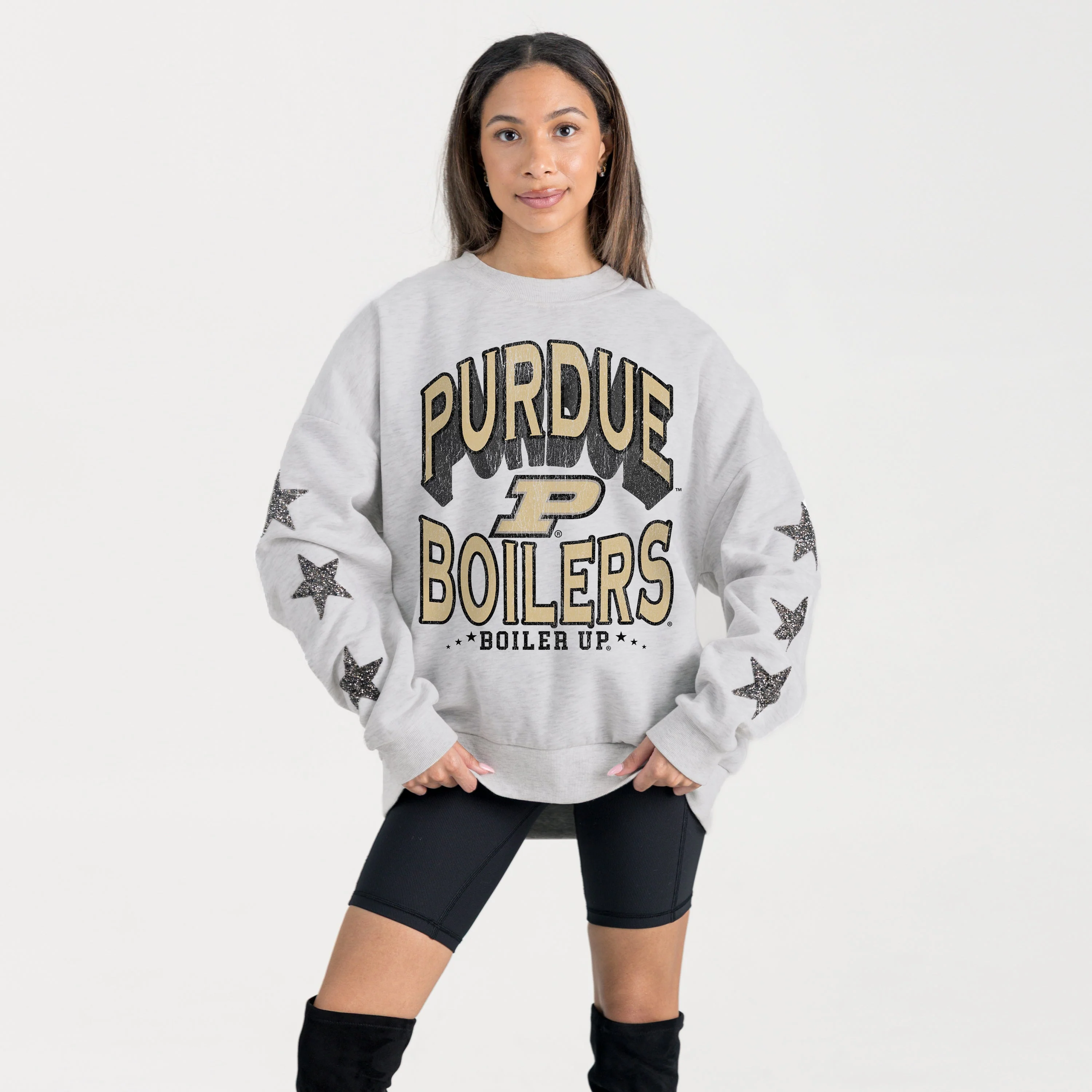 PURDUE BOILERMAKERS RESILIENCE STAR EMBELLISHED CREW SWEATSHIRT - Image 5