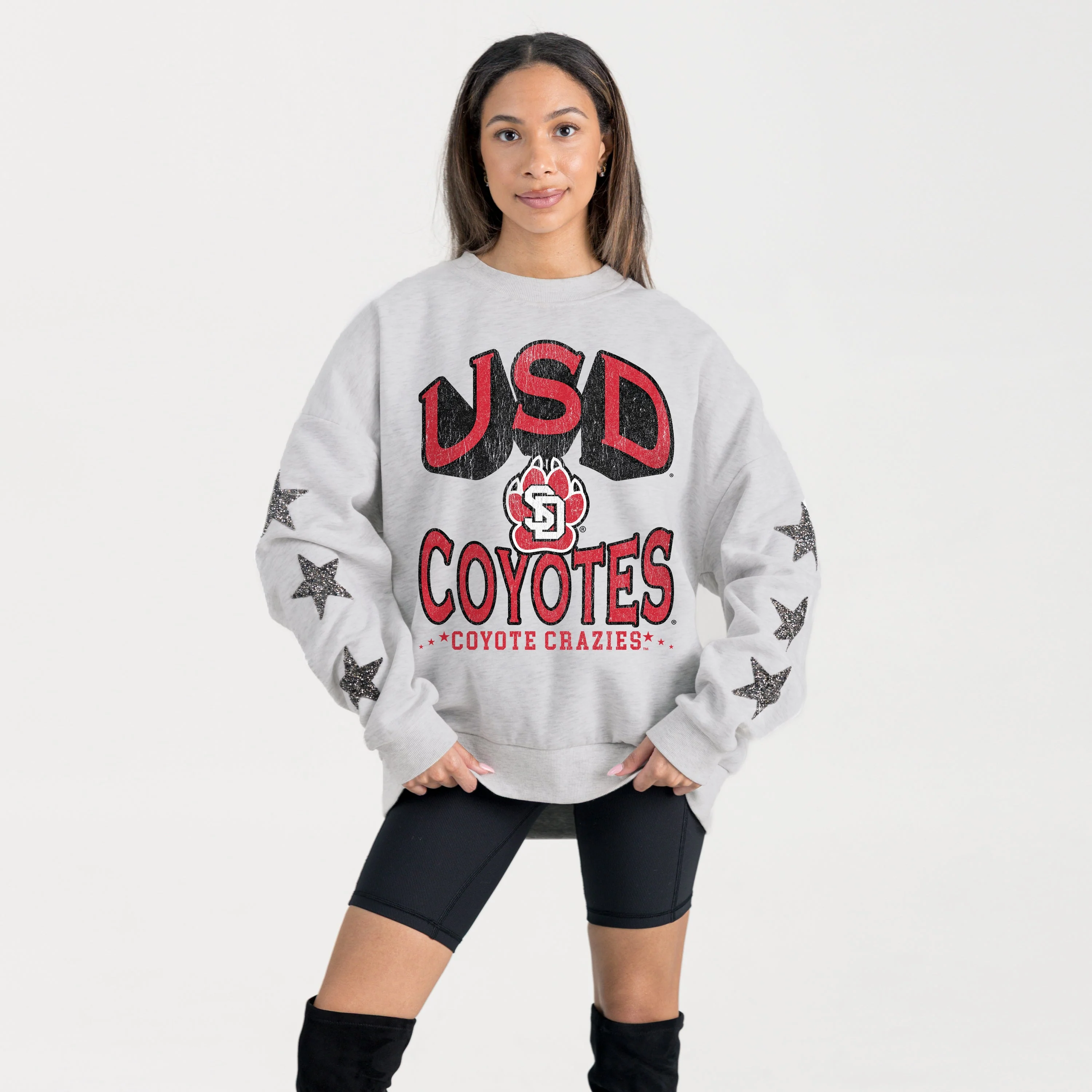 SOUTH DAKOTA COYOTES RESILIENCE STAR EMBELLISHED CREW SWEATSHIRT - Image 5
