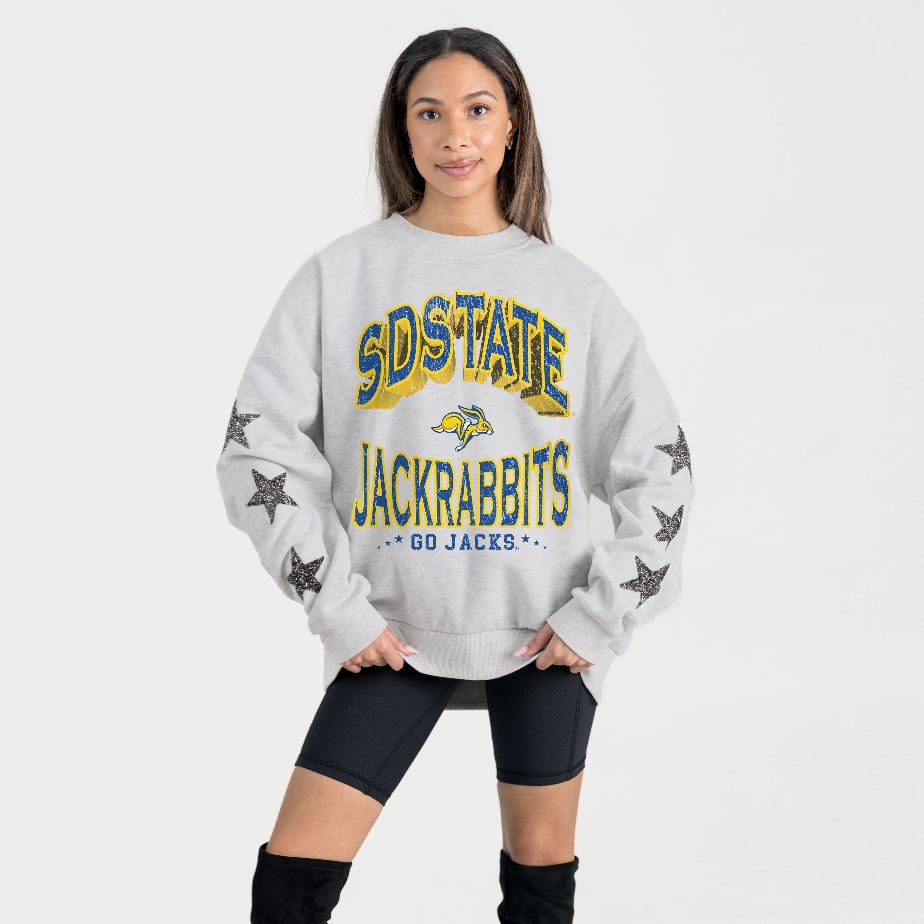 SOUTH DAKOTA STATE JACKRABBITS RESILIENCE STAR EMBELLISHED CREW SWEATSHIRT - Image 5