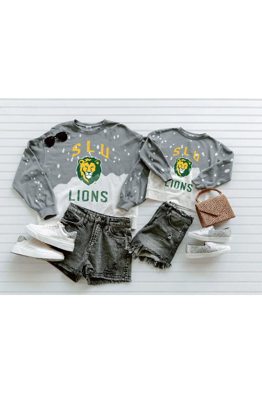 SOUTHEASTERN LOUISIANA LIONS Upcycle And Vintage Faded Wash Pullover - Image 3