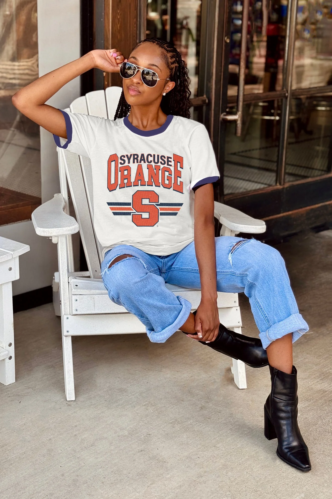 SYRACUSE ORANGE SWIFT STRIKE VINTAGE RINGER TEE - Image 3