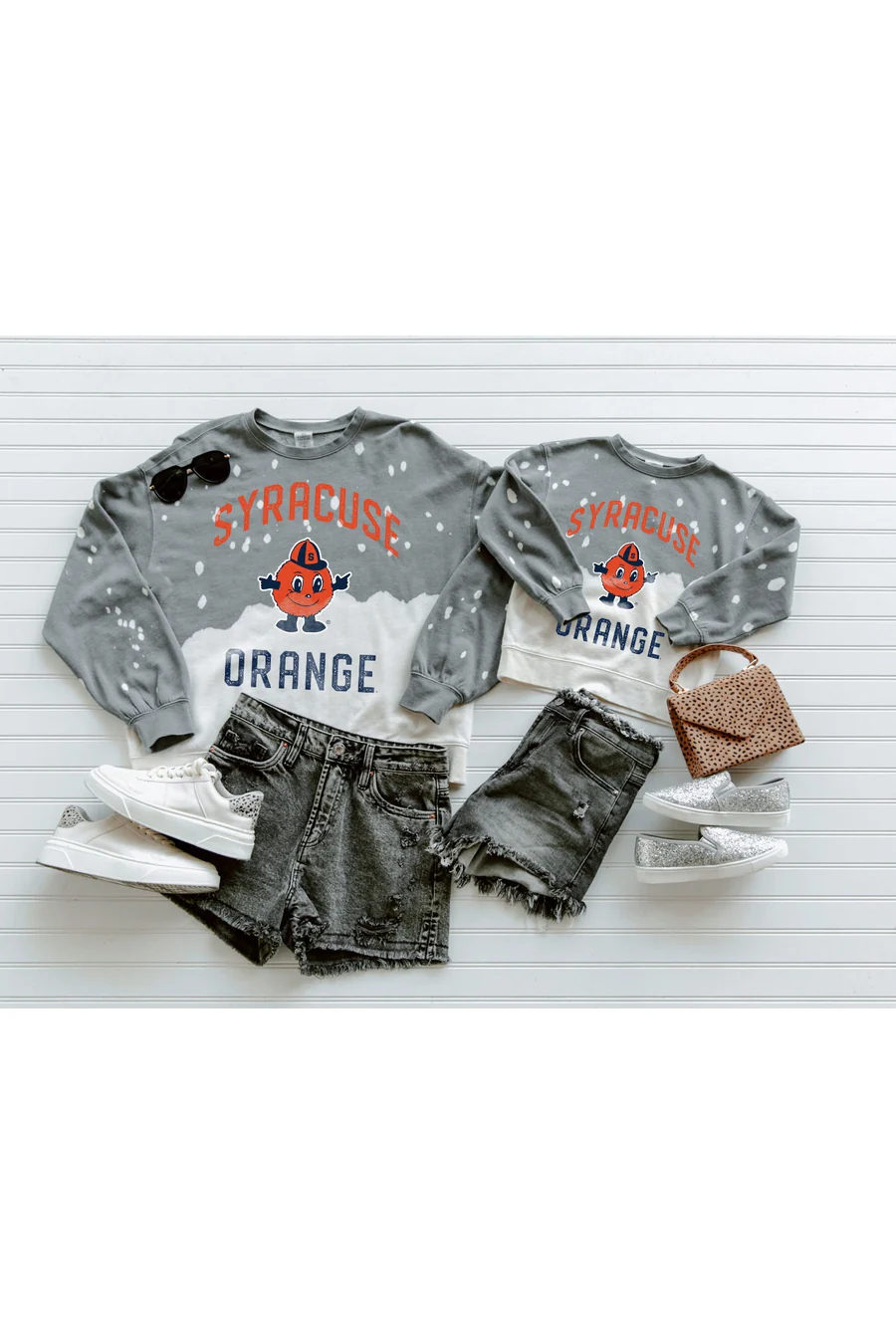 SYRACUSE ORANGE Upcycle And Vintage Faded Wash Pullover - Image 3