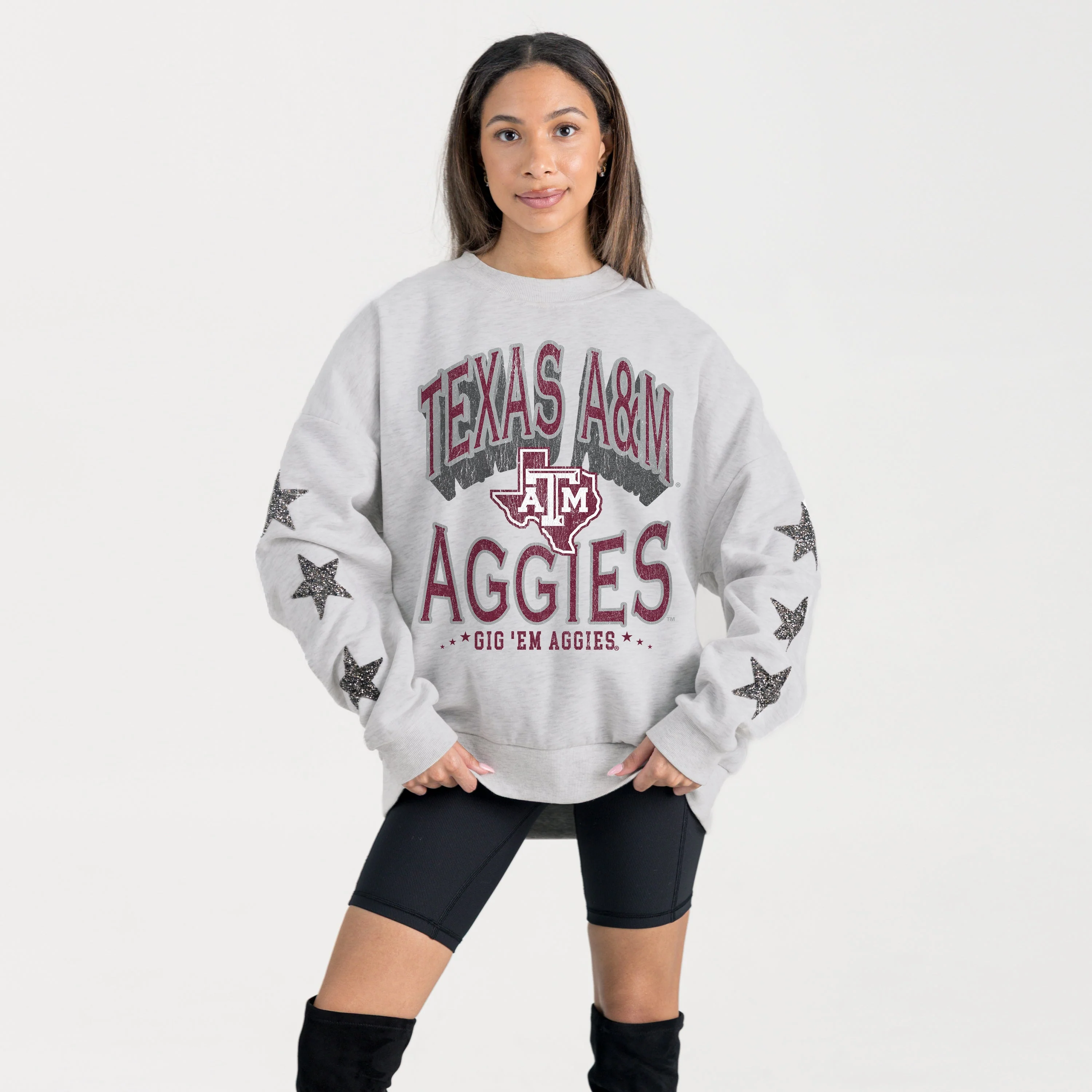 TEXAS A&M AGGIES RESILIENCE STAR EMBELLISHED CREW SWEATSHIRT - Image 5