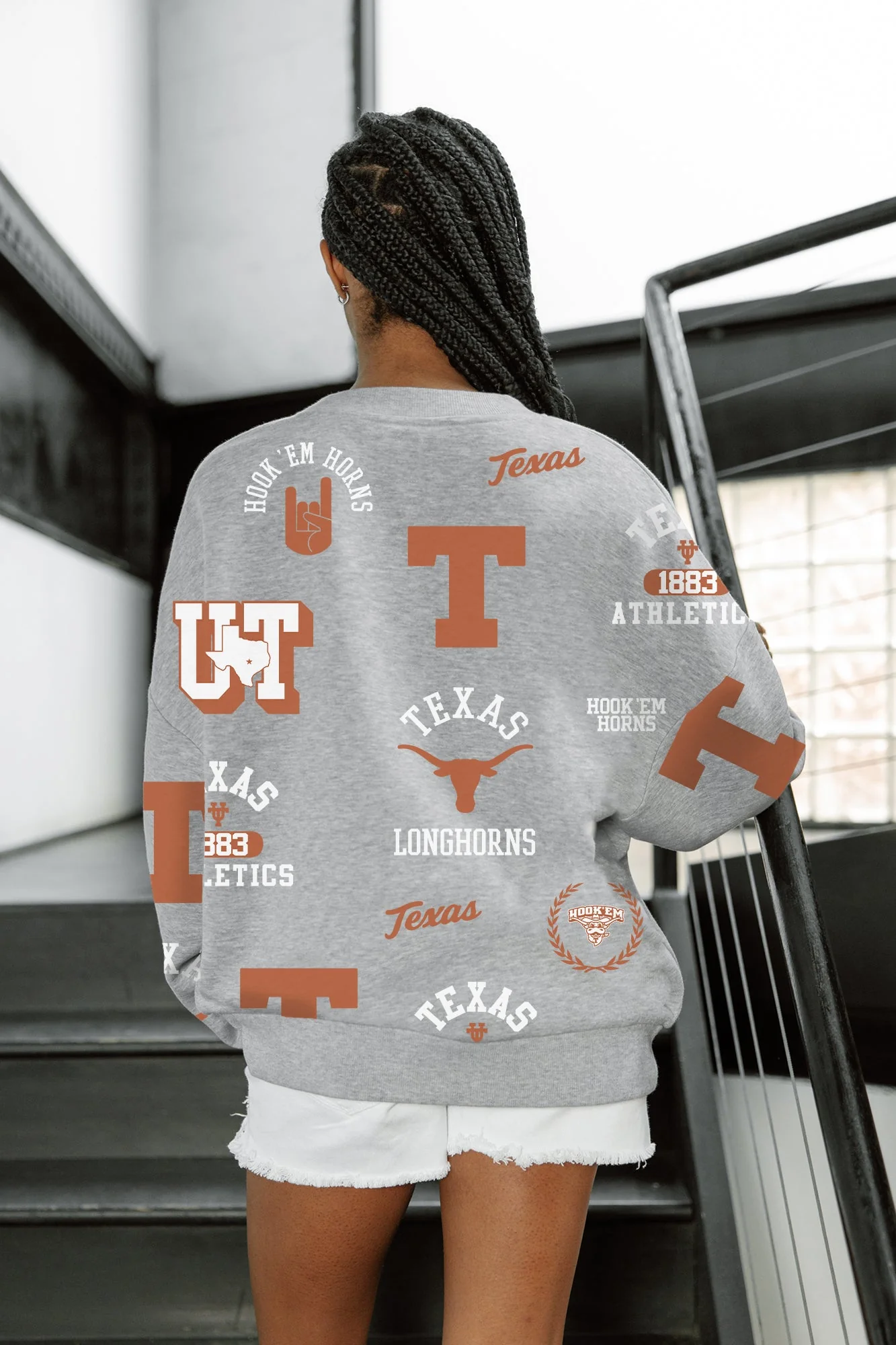 TEXAS LONGHORNS ALWAYS ON REPEAT PREMIUM FLEECE CREW SWEATSHIRT - Image 3