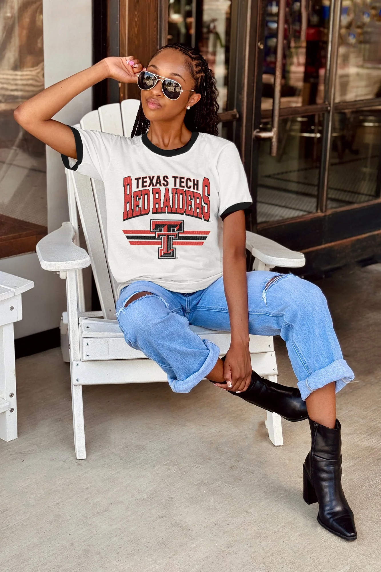 TEXAS TECH RED RAIDERS SWIFT STRIKE VINTAGE RINGER TEE - Image 3