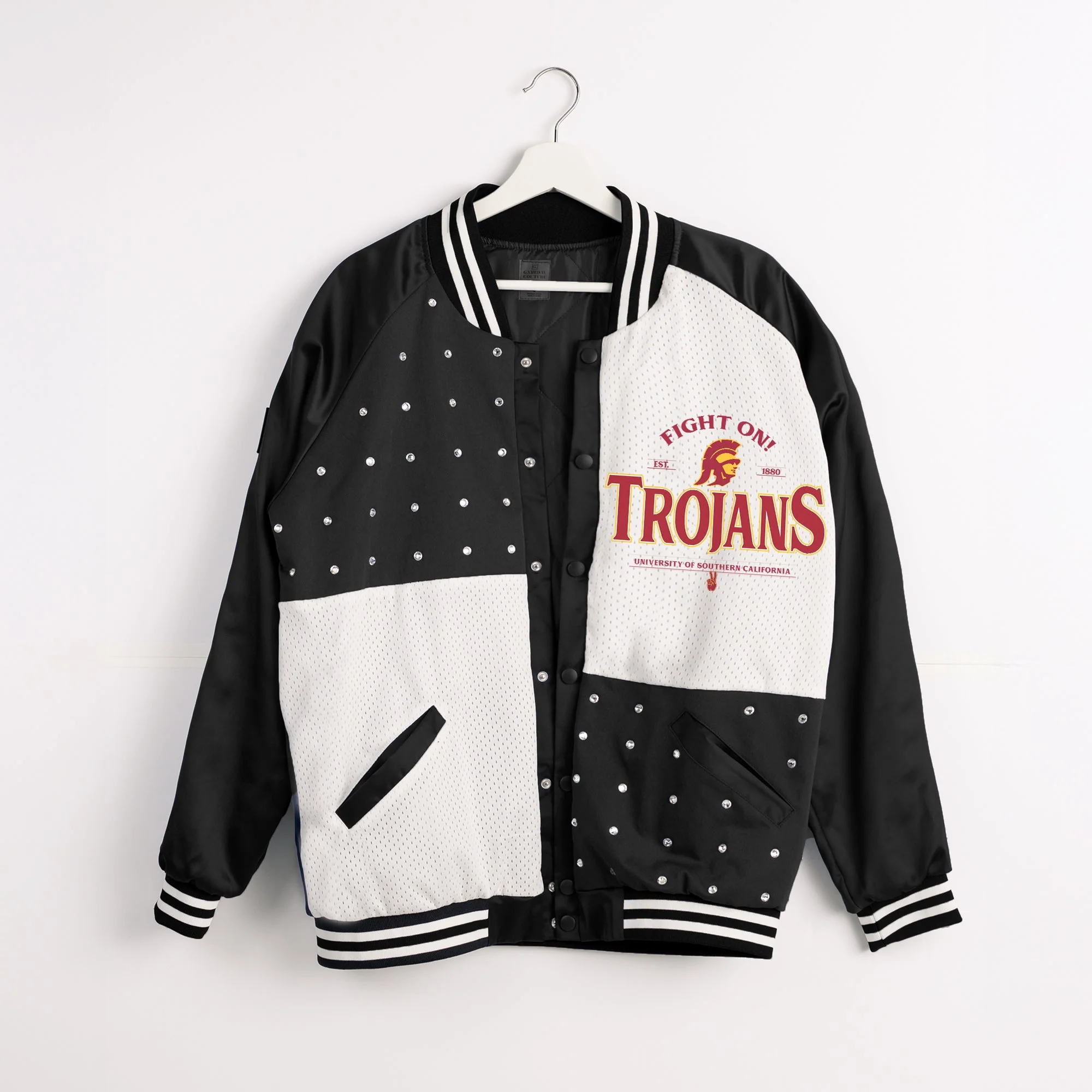 USC TROJANS INNER DRIVE THROWBACK VARSITY BOMBER JACKET - Image 8