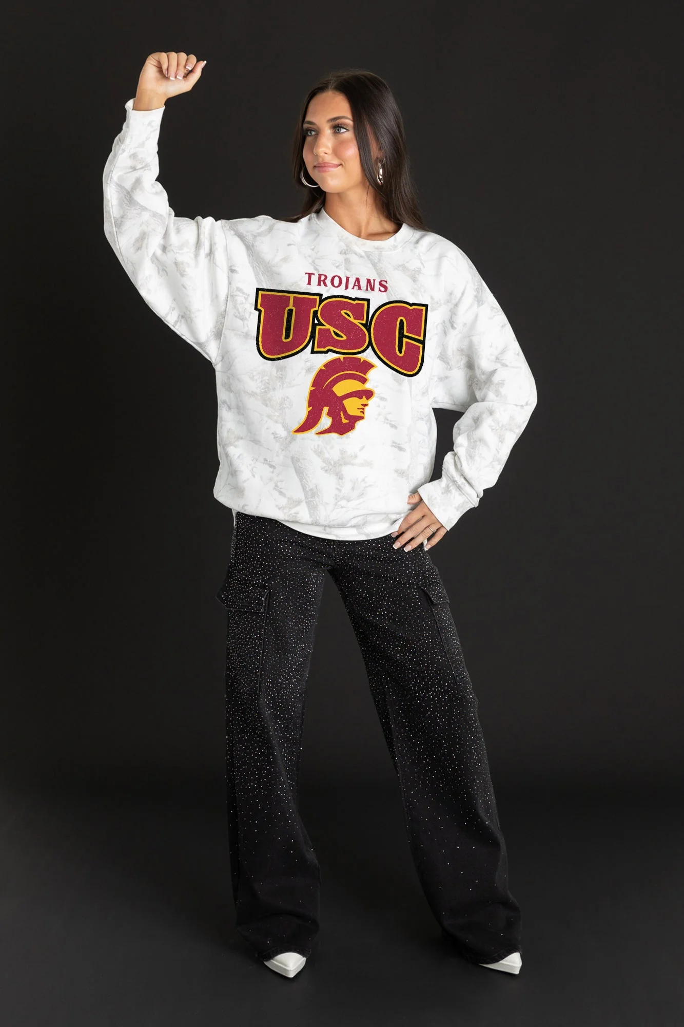USC TROJANS RALLY READY PREMIUM DROP SHOULDER CAMO PULLOVER - Image 3