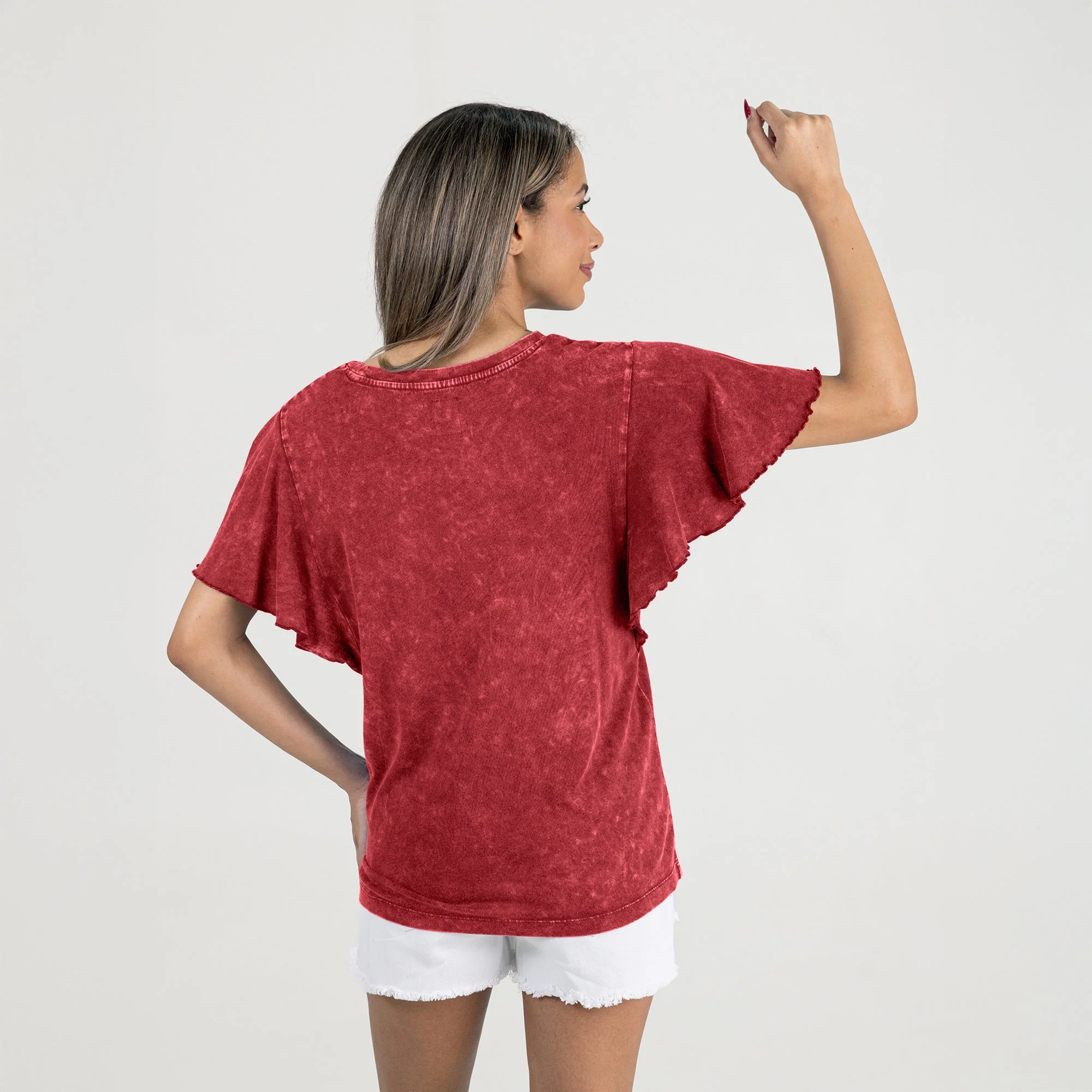 USC TROJANS VICTORY MODE FLUTTER SLEEVE TEE IN CRIMSON - Image 5
