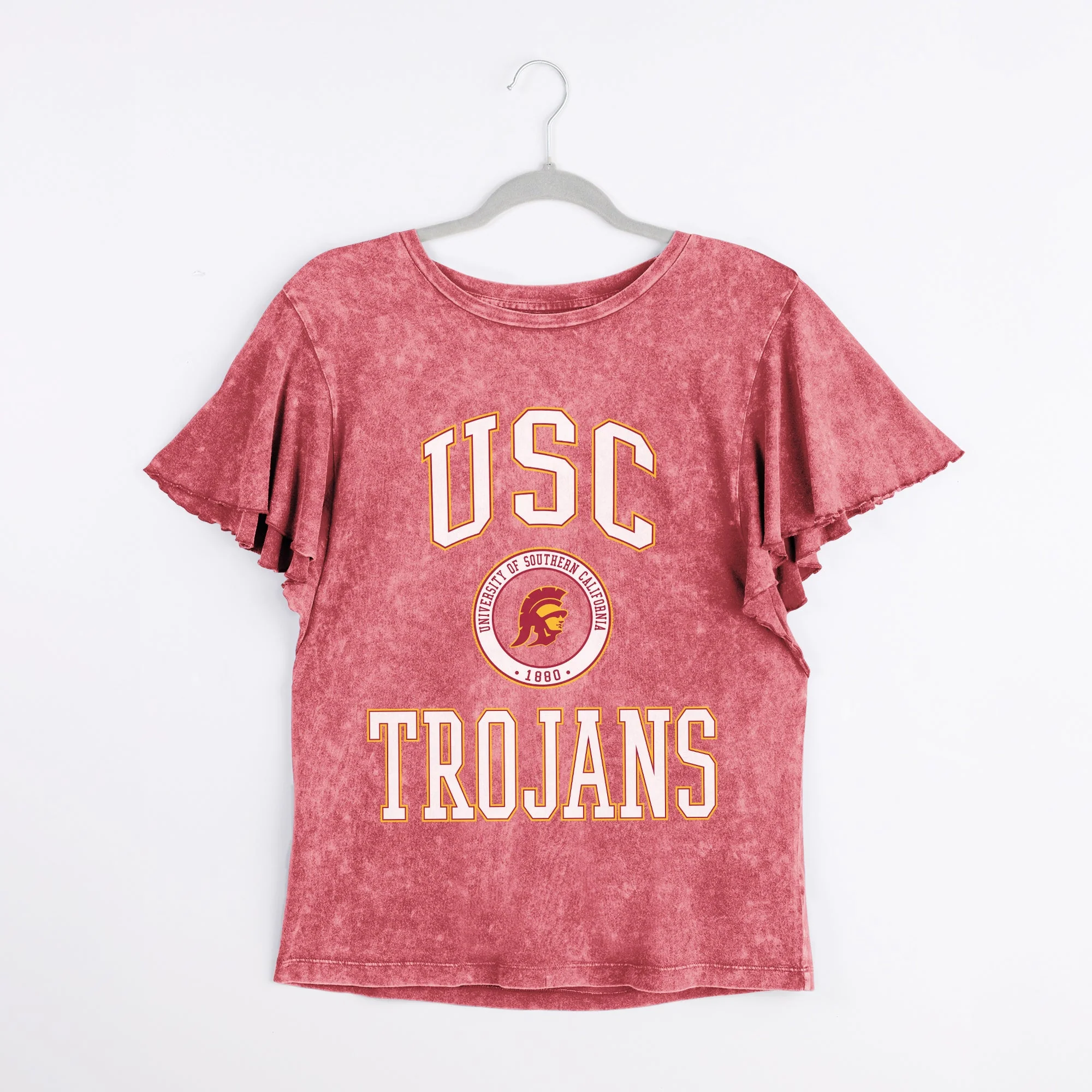 USC TROJANS VICTORY MODE FLUTTER SLEEVE TEE IN CRIMSON - Image 6