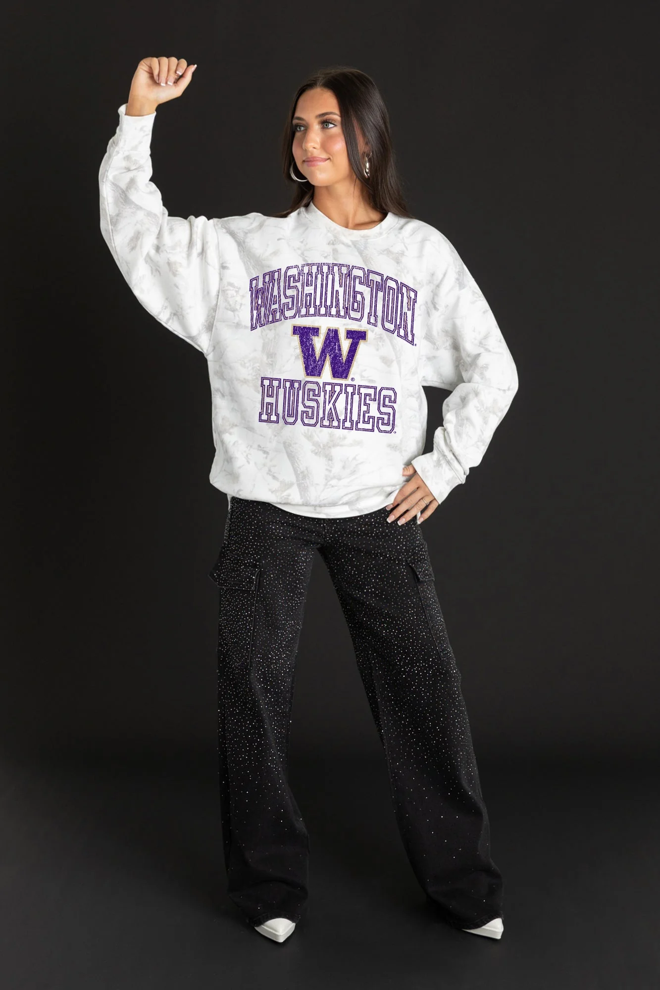 WASHINGTON HUSKIES WHITEOUT PREMIUM DROP SHOULDER CAMO PULLOVER - Image 4