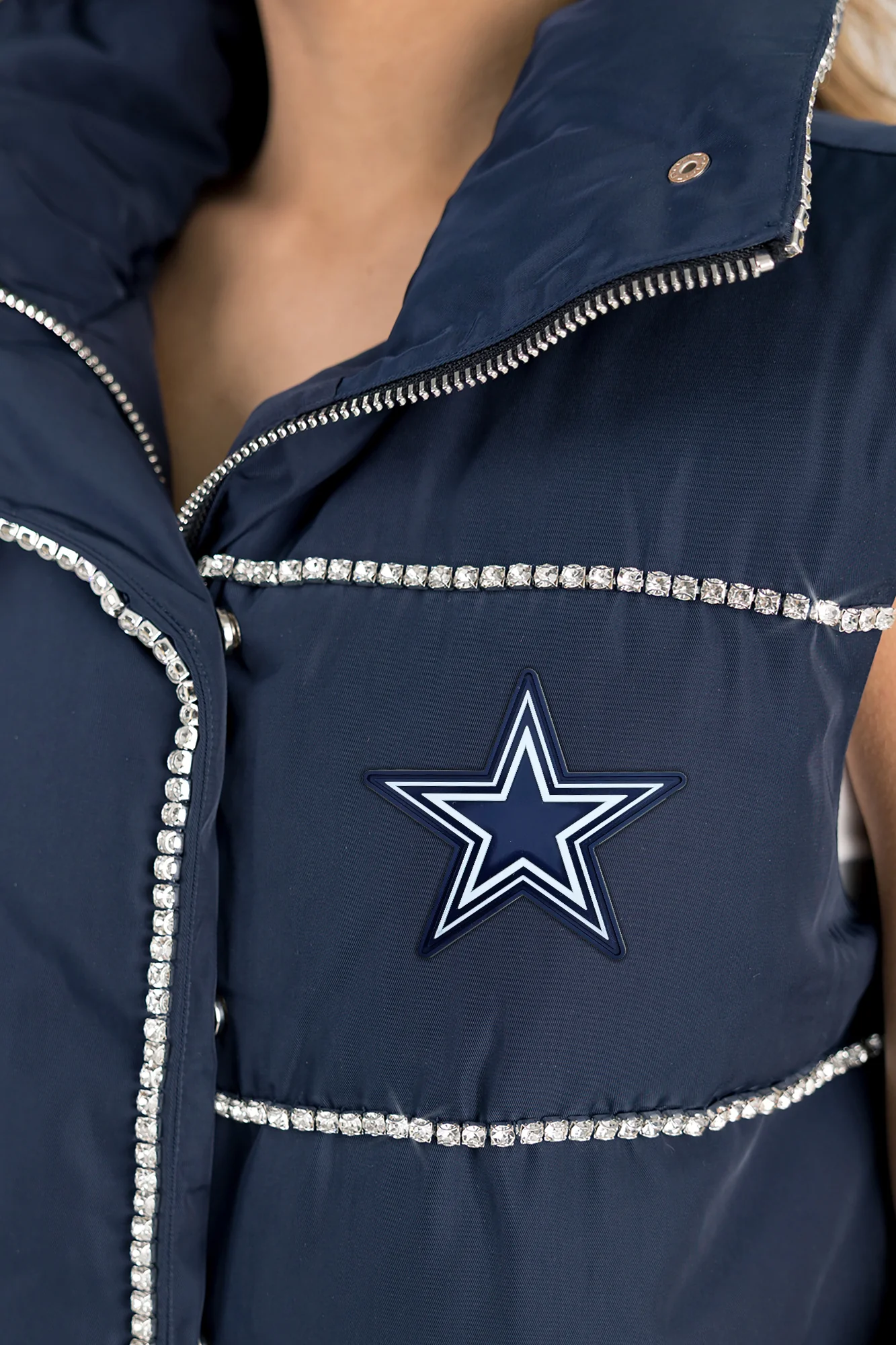 DALLAS COWBOYS MAKE IT SHINE RHINESTONE DETAIL PUFFER VEST BY RANDI MAHOMES - Image 4