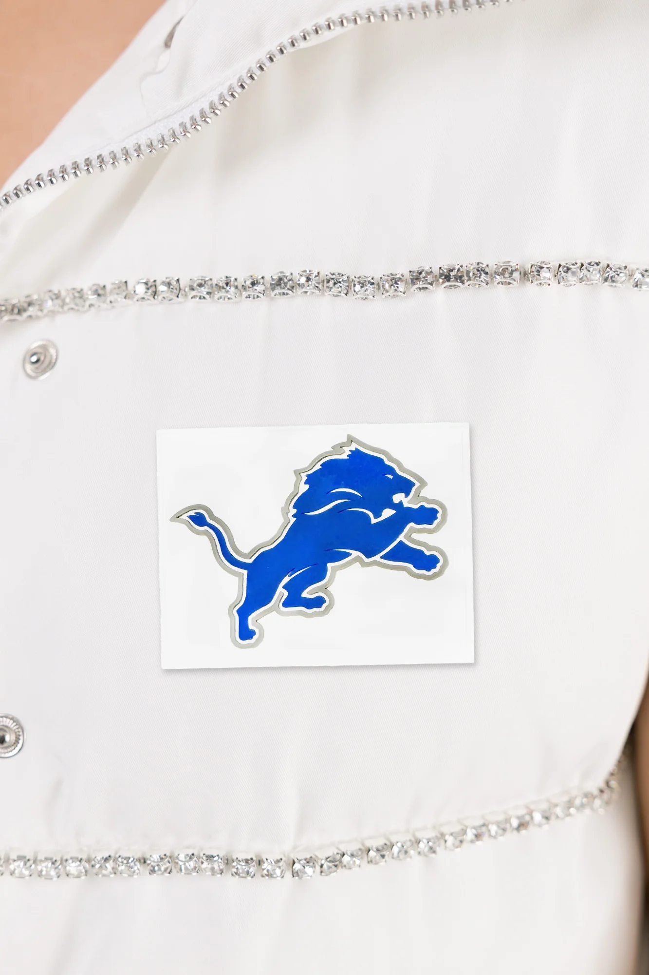 DETROIT LIONS MAKE IT SHINE RHINESTONE DETAIL PUFFER VEST BY RANDI MAHOMES - Image 4