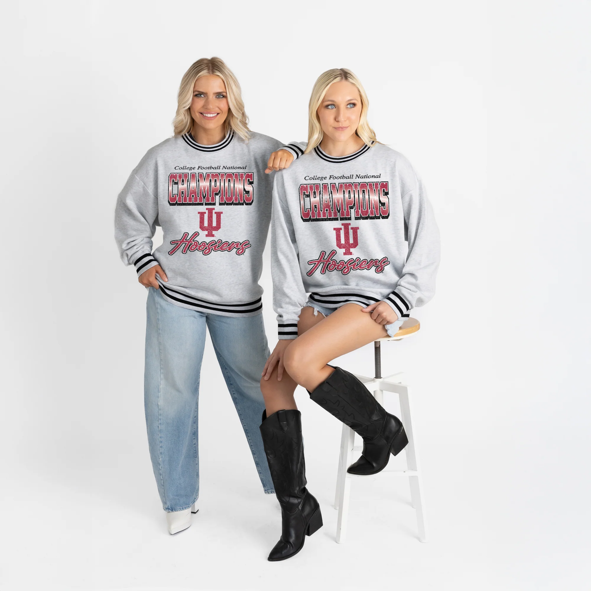 INDIANA HOOSIERS CHAMPION MODE CREW FLEECE RINGER SWEATSHIRT - Image 5